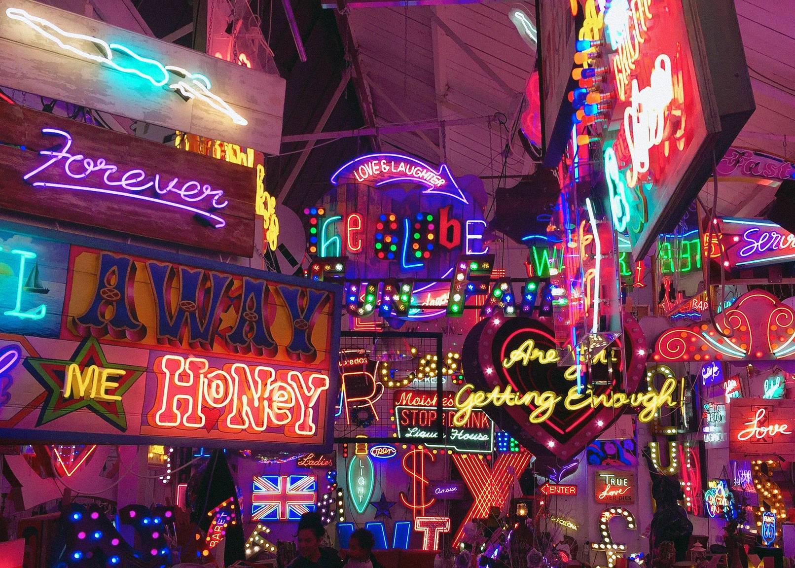 Different neon signs for different scenes