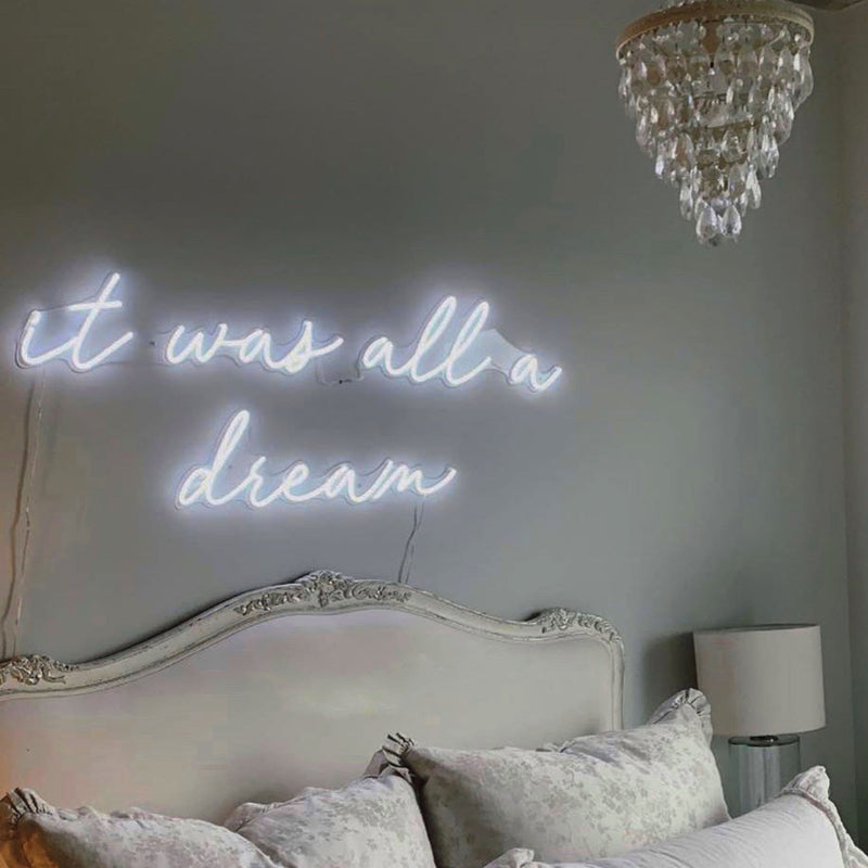 Neon Bedroom Sign brightens your space with a trendy