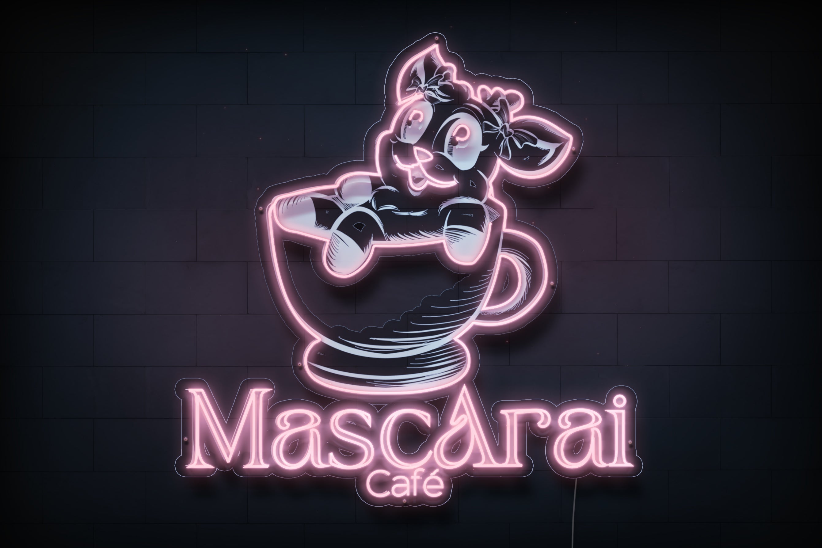 Z1403 Customized LED LOGO to MASCARAI