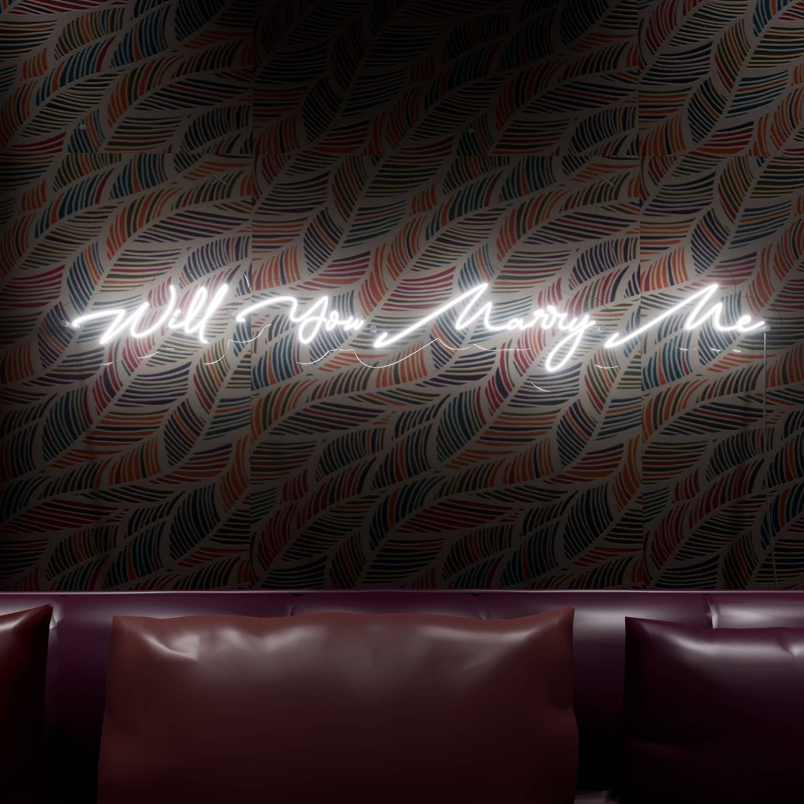 Will You Marry Me neon sign lights up rooms