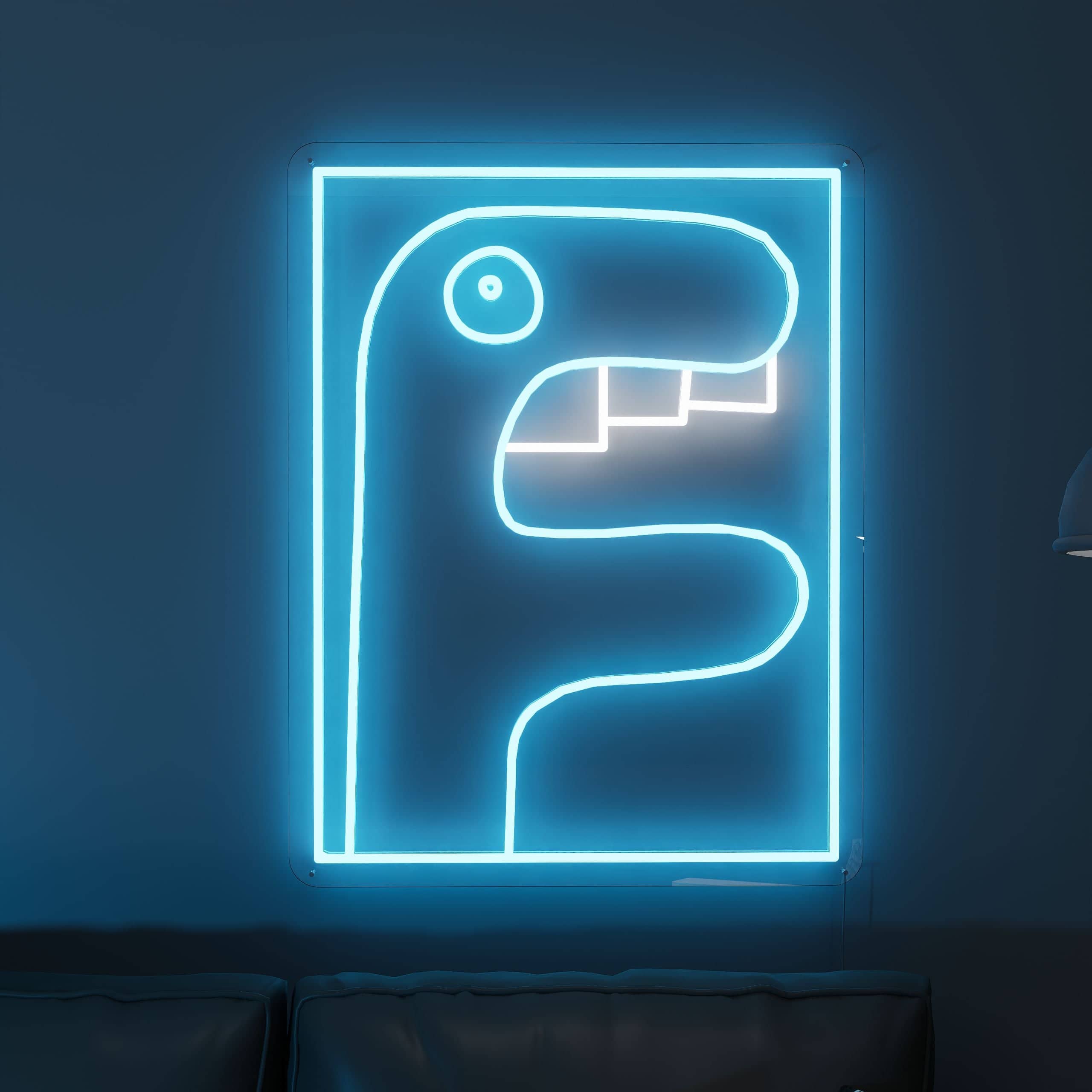 Noir themed neon sign art lights up home