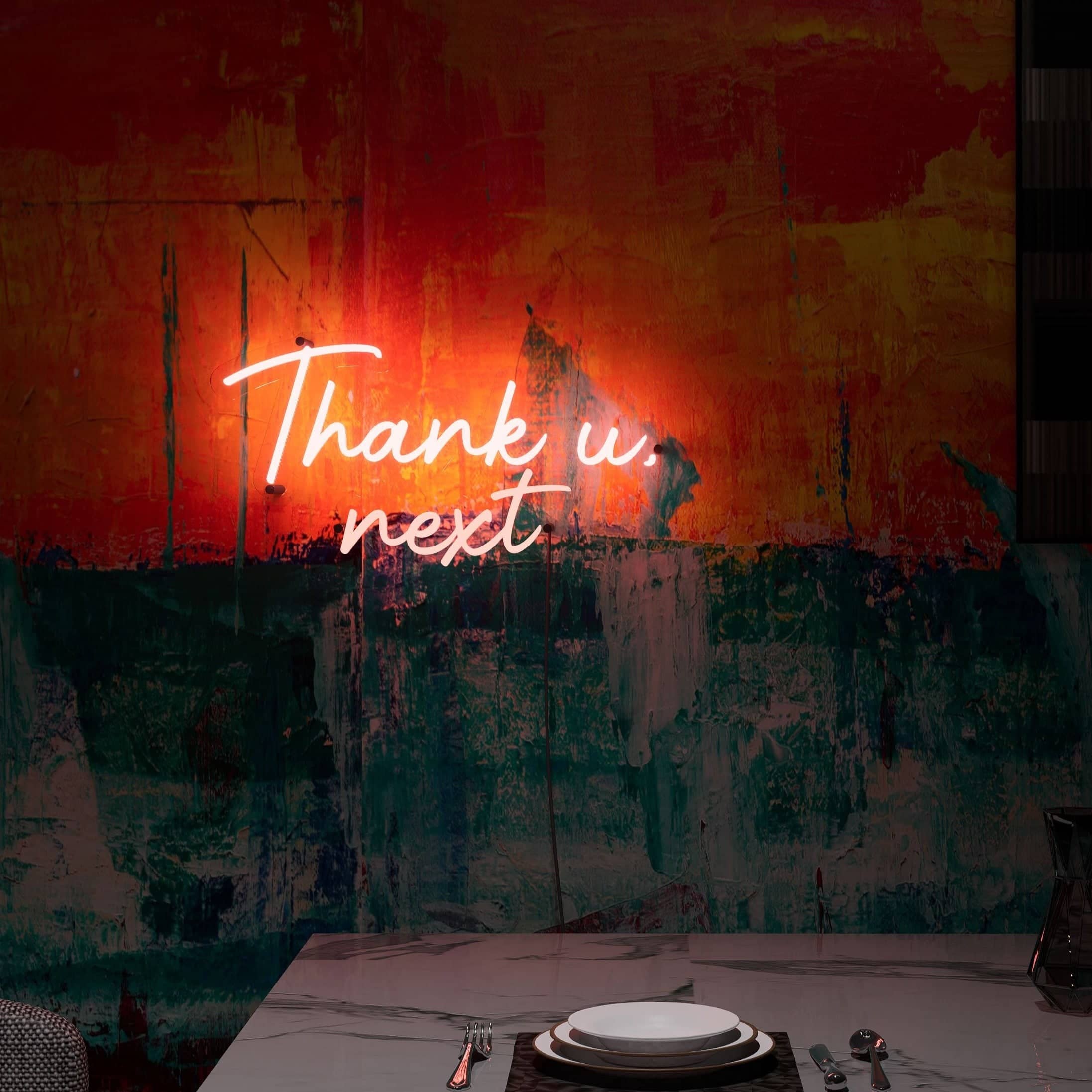 Stylish Thank u next neon sign for bars.