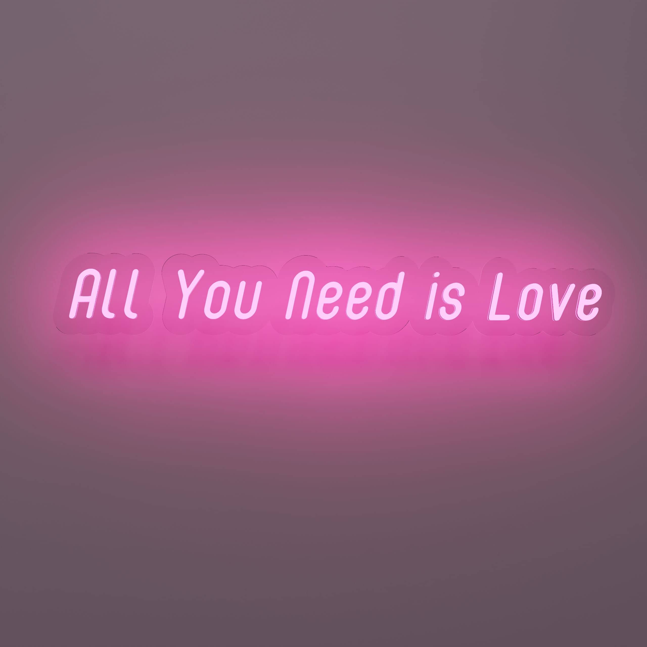 Aesthetic neon signs create a warm bedroom ambiance