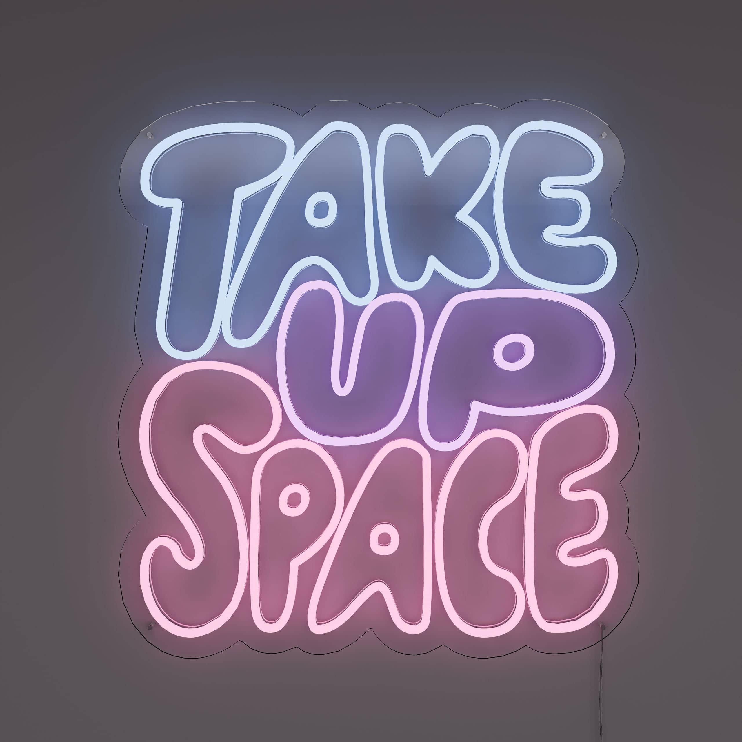 Take up Space embodies a vibrant music neon sign theme