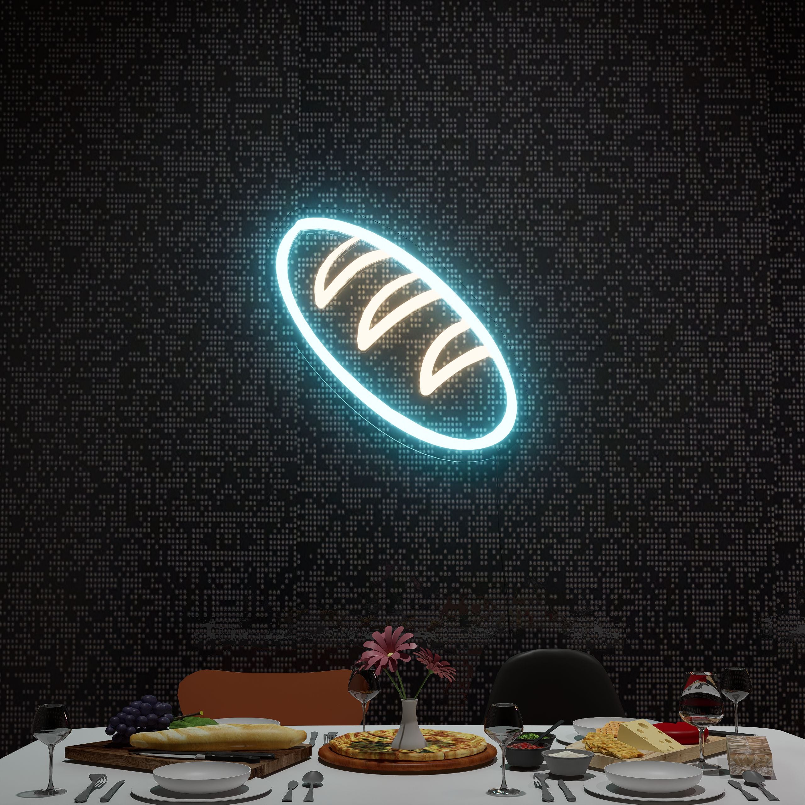 Bread Restaurant Sign in Neon