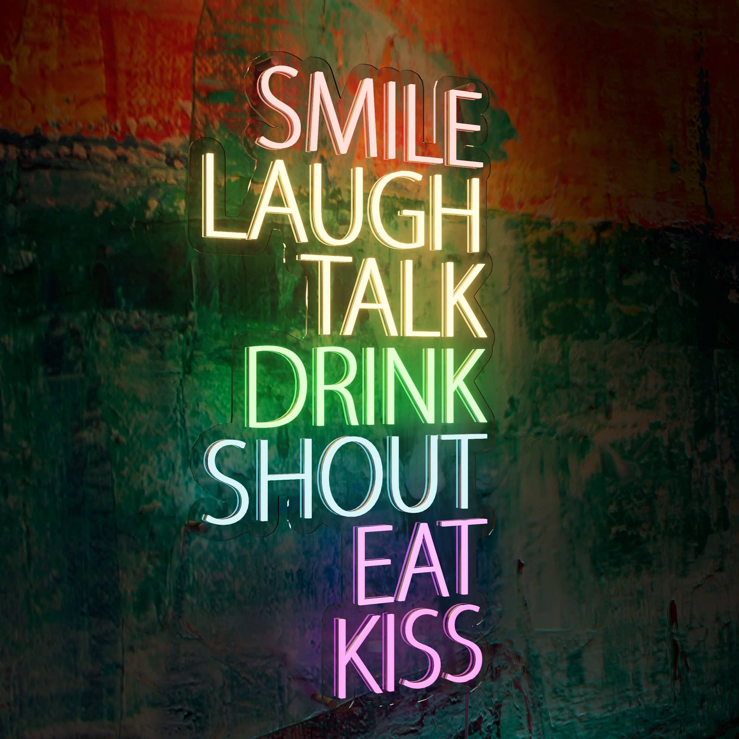 beam,-giggle,-communicate,-gulp,-scream,-devour,-smooch-neon-sign-lite
