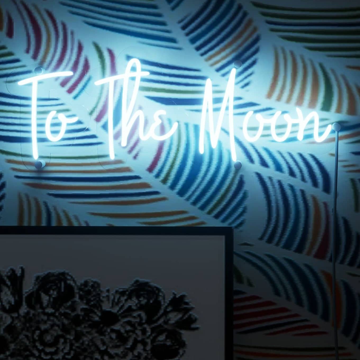Neon LED sign brightens spaces with soft light
