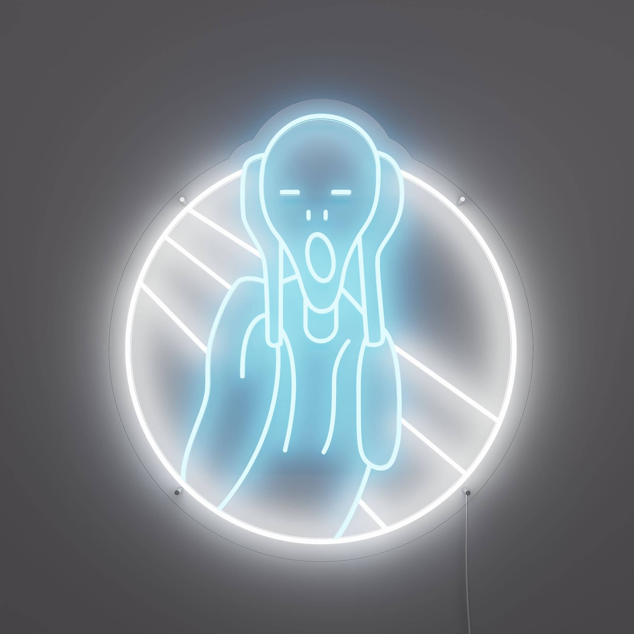 simplified-depiction-of-the-haunting-artwork,-the-scream-neon-sign-lite