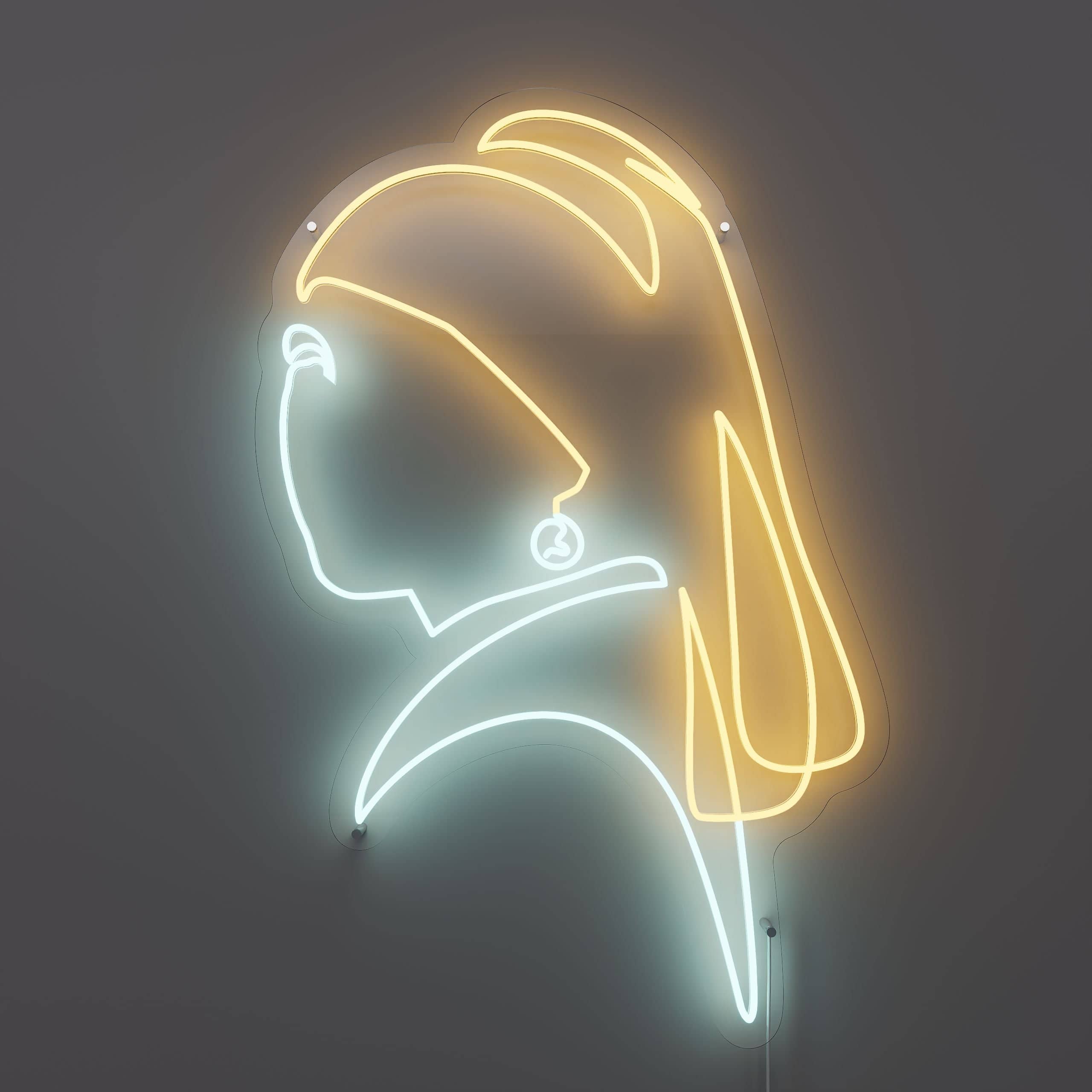Girl with a Pearl Earring Neon Art for living rooms