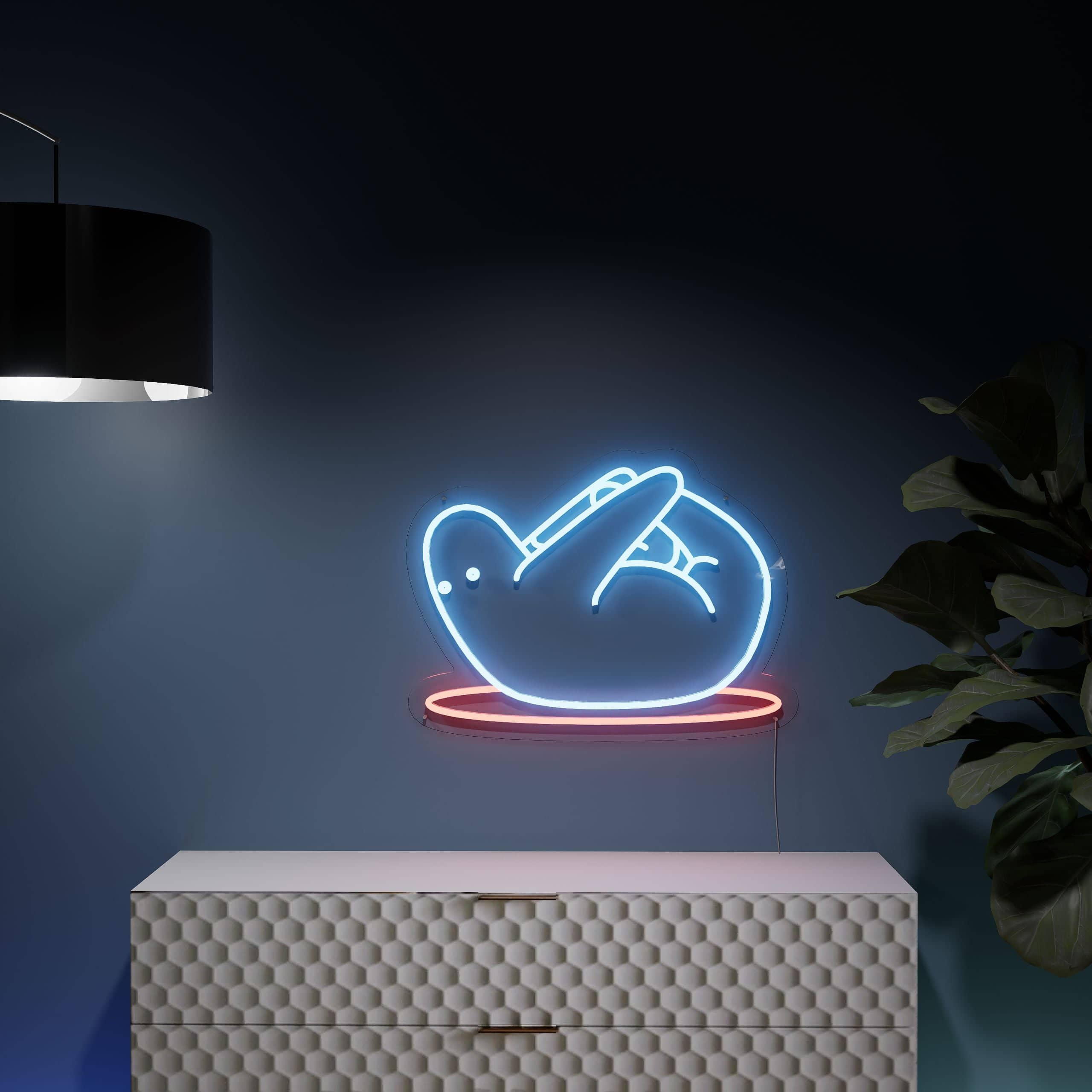 Cheery neon light beckons food lovers inside