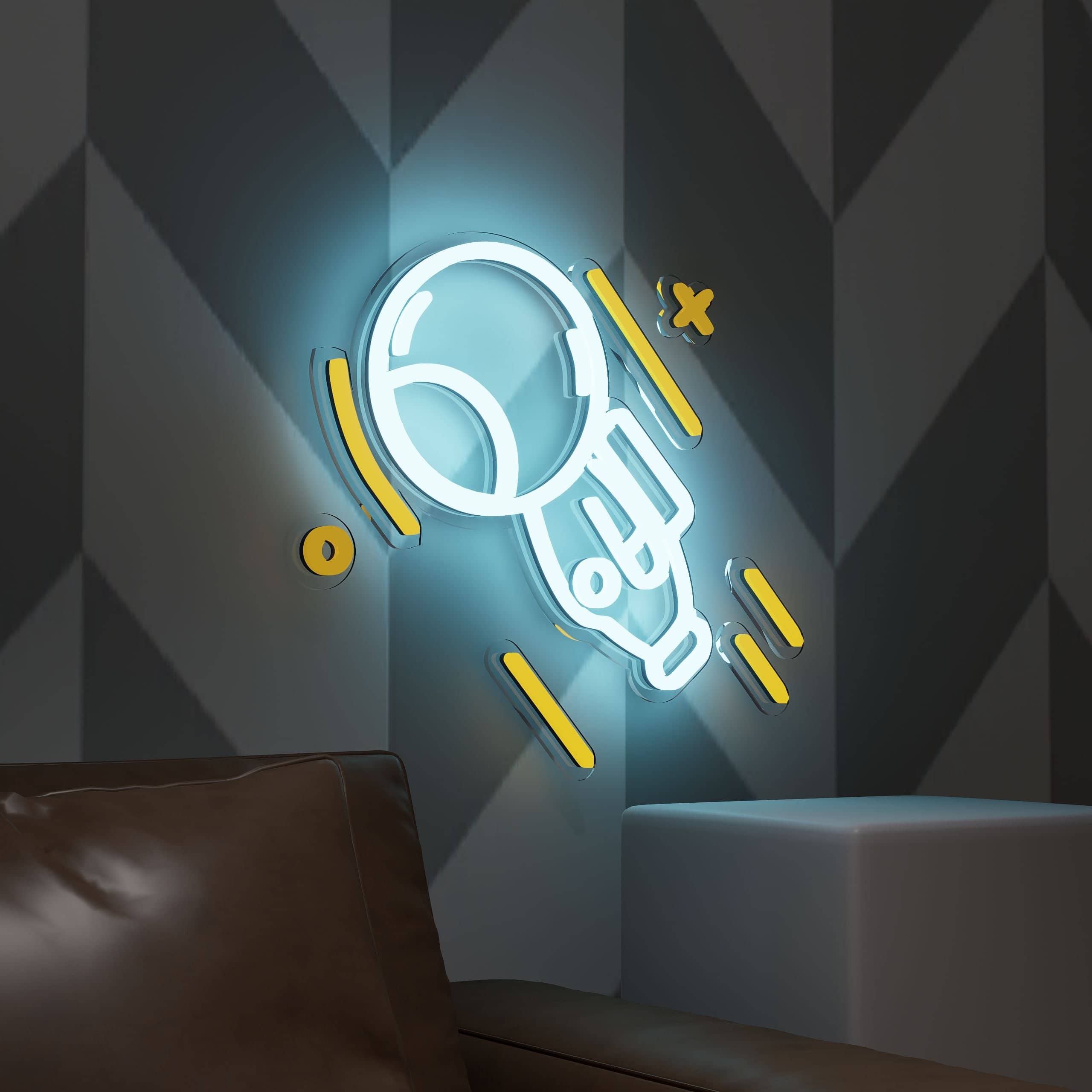 Illuminate your gaming area with the Cosmic Explorer Neon Sign