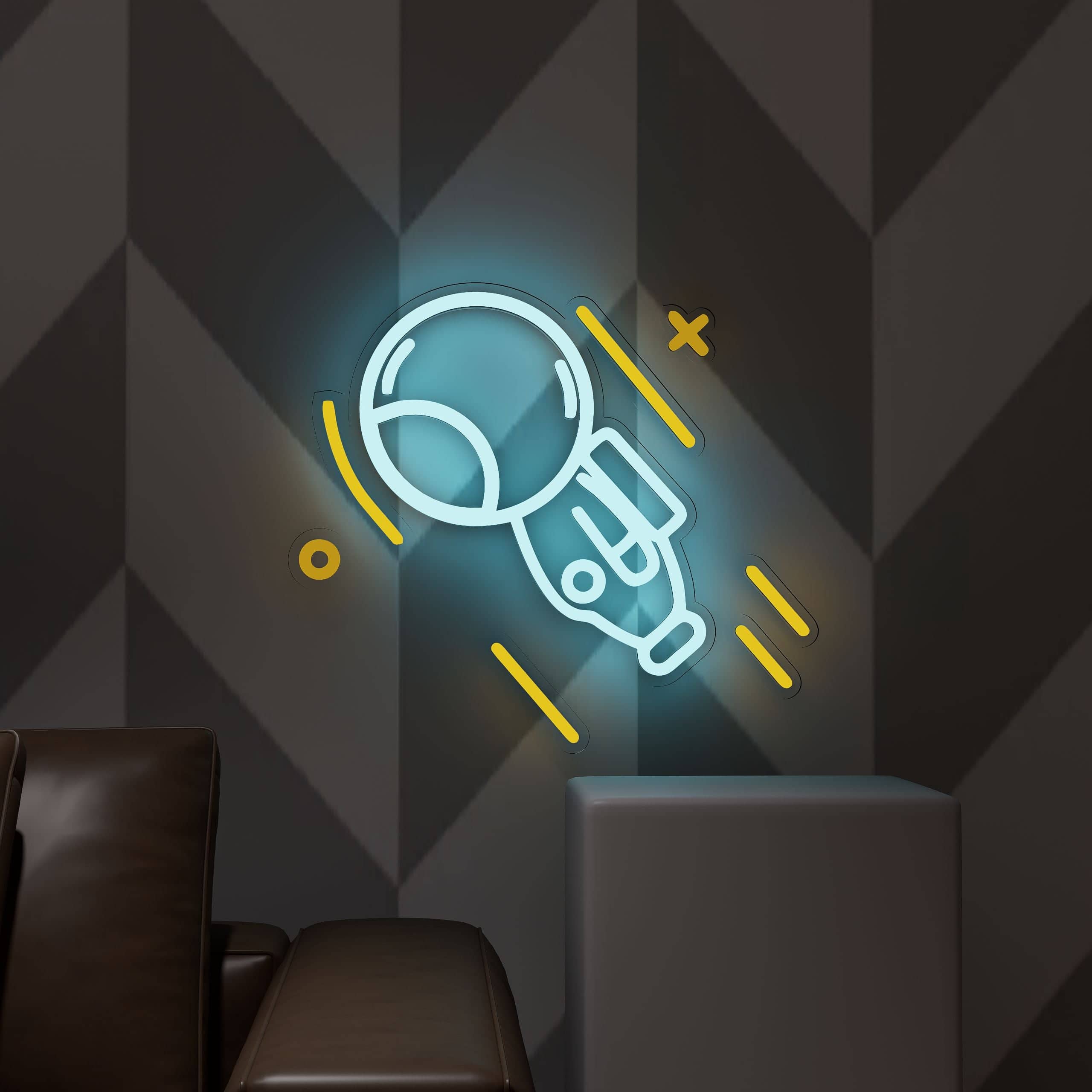 Cosmic Explorer Neon Sign perfect for vibrant game room decor