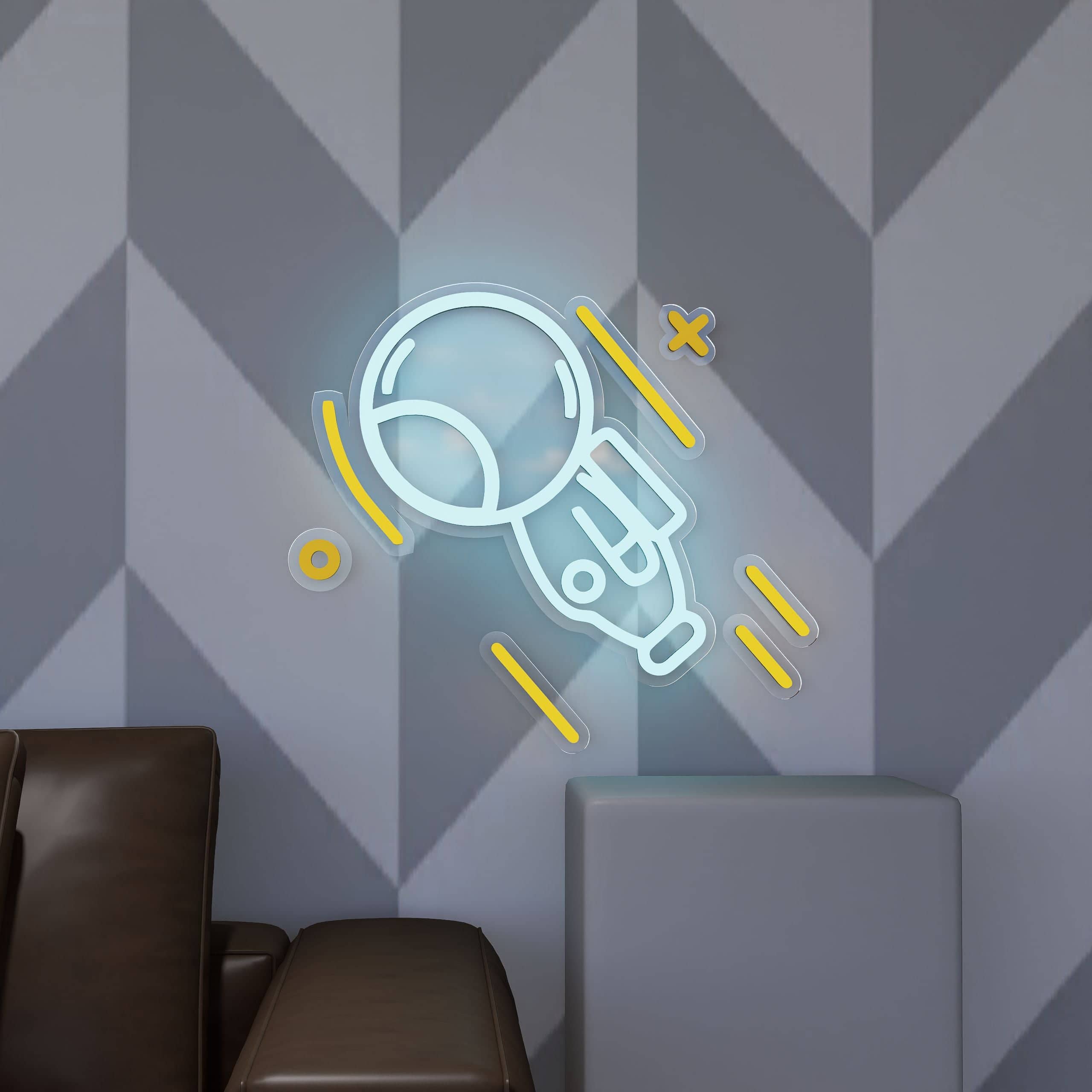 Custom kids neon signs with an exciting cosmic explorer theme