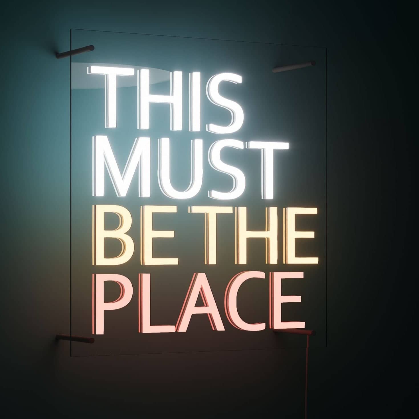 This Must Be the Place bedroom neon sign shines