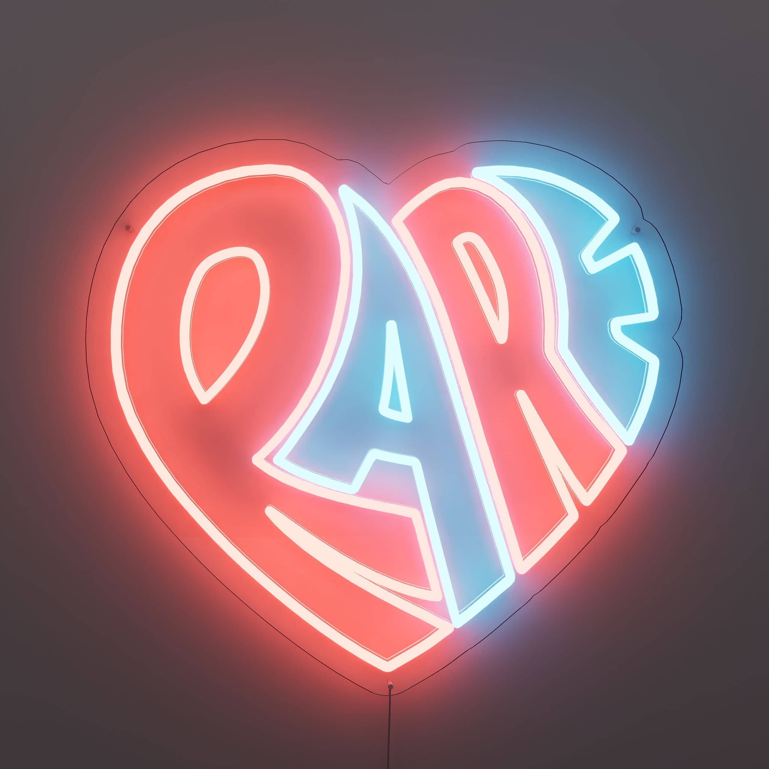 Rare Love Neon Sign embodies a unique living room aesthetic