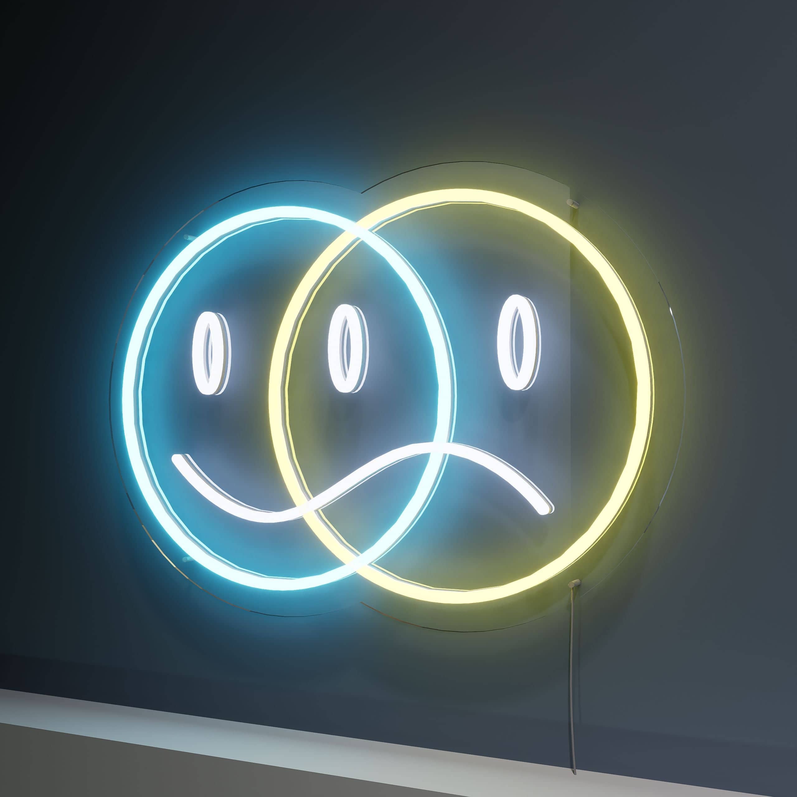 Smile neon sign brightens up living room decor