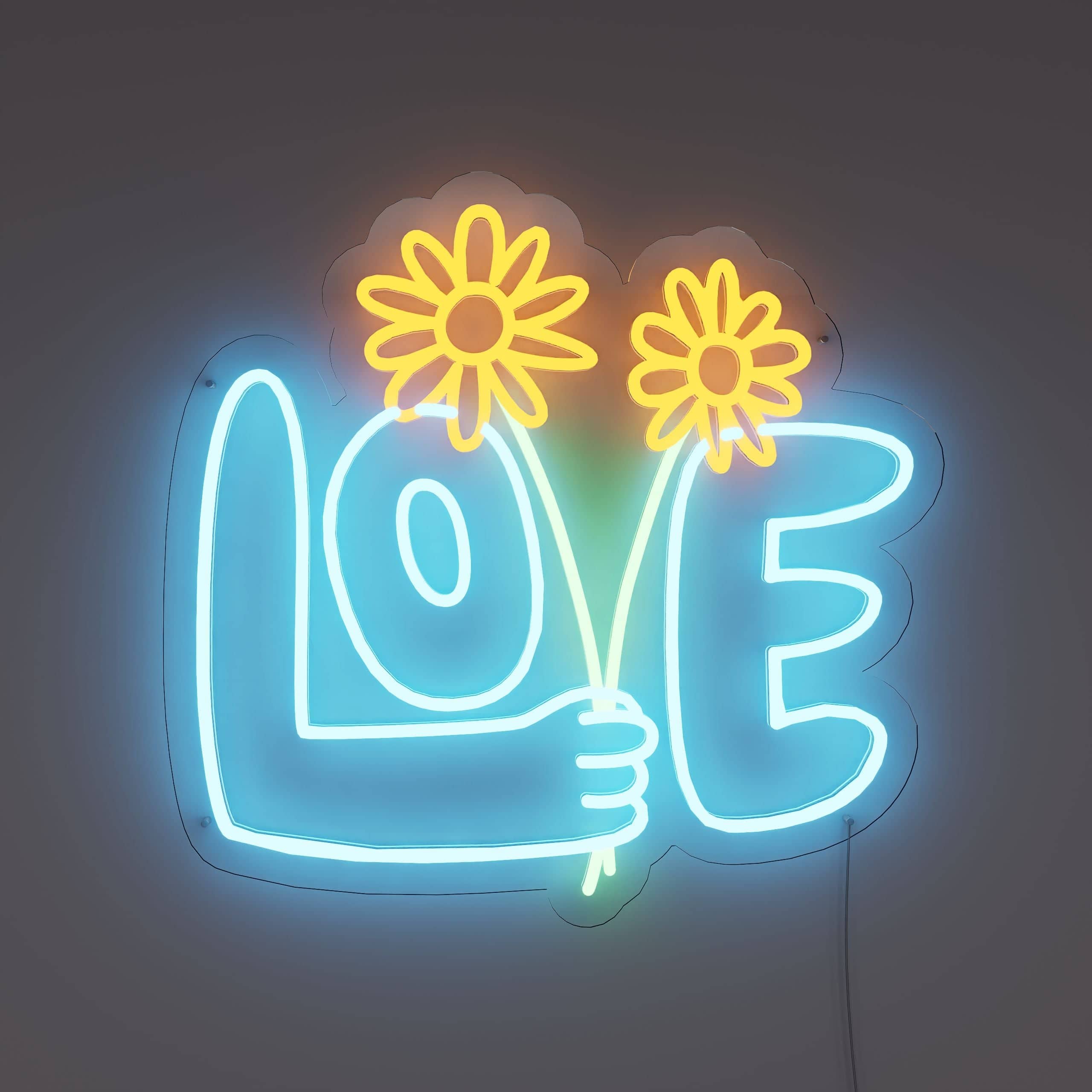 Love of Flower Neon Sign adds romance to living rooms