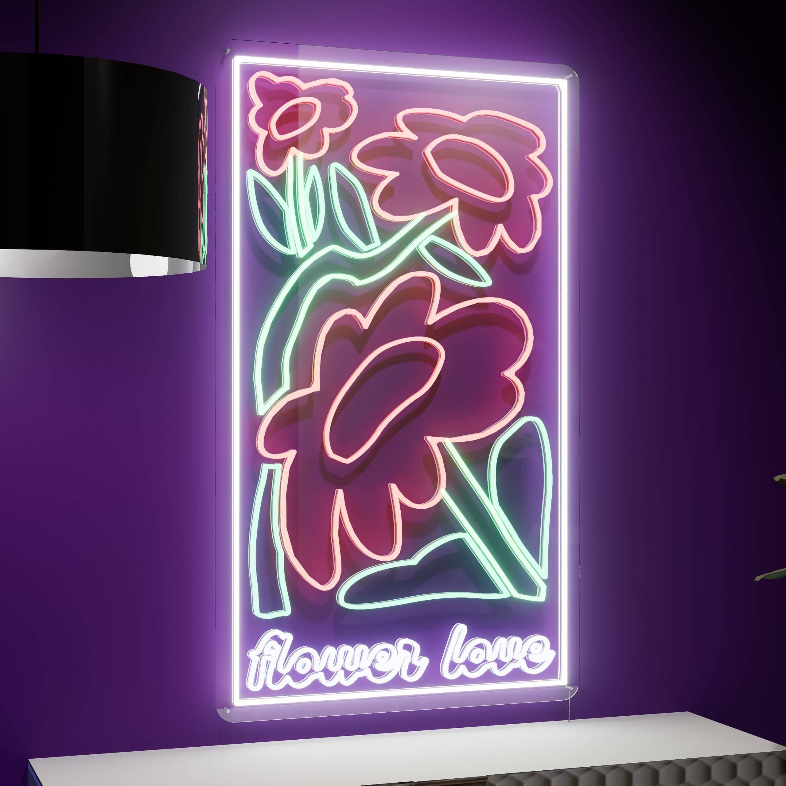 Brighten up spaces with a flower neon sign
