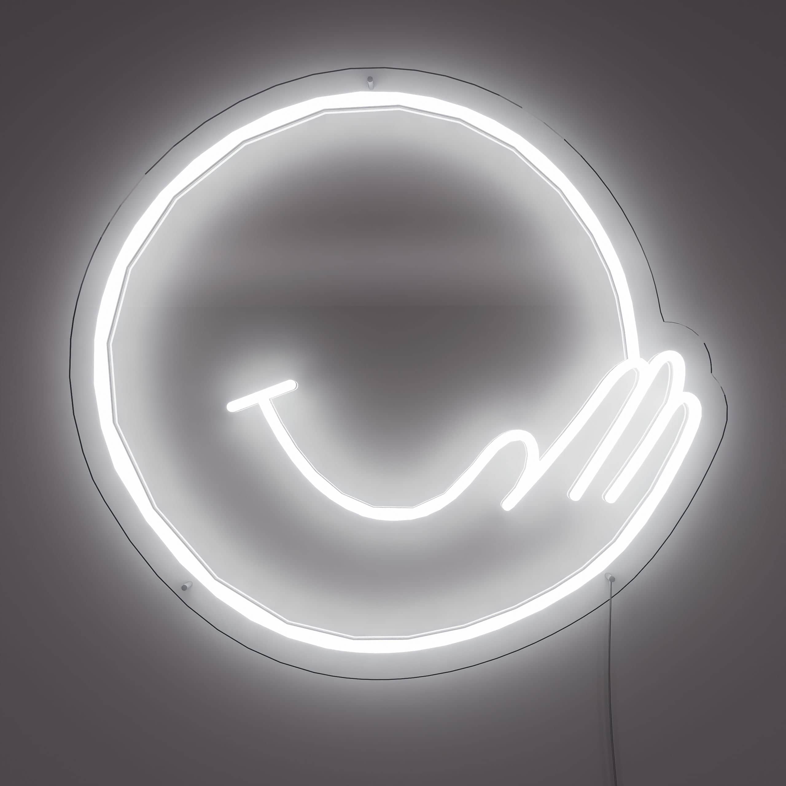 Hands with Me Neon Sign lights up bathrooms