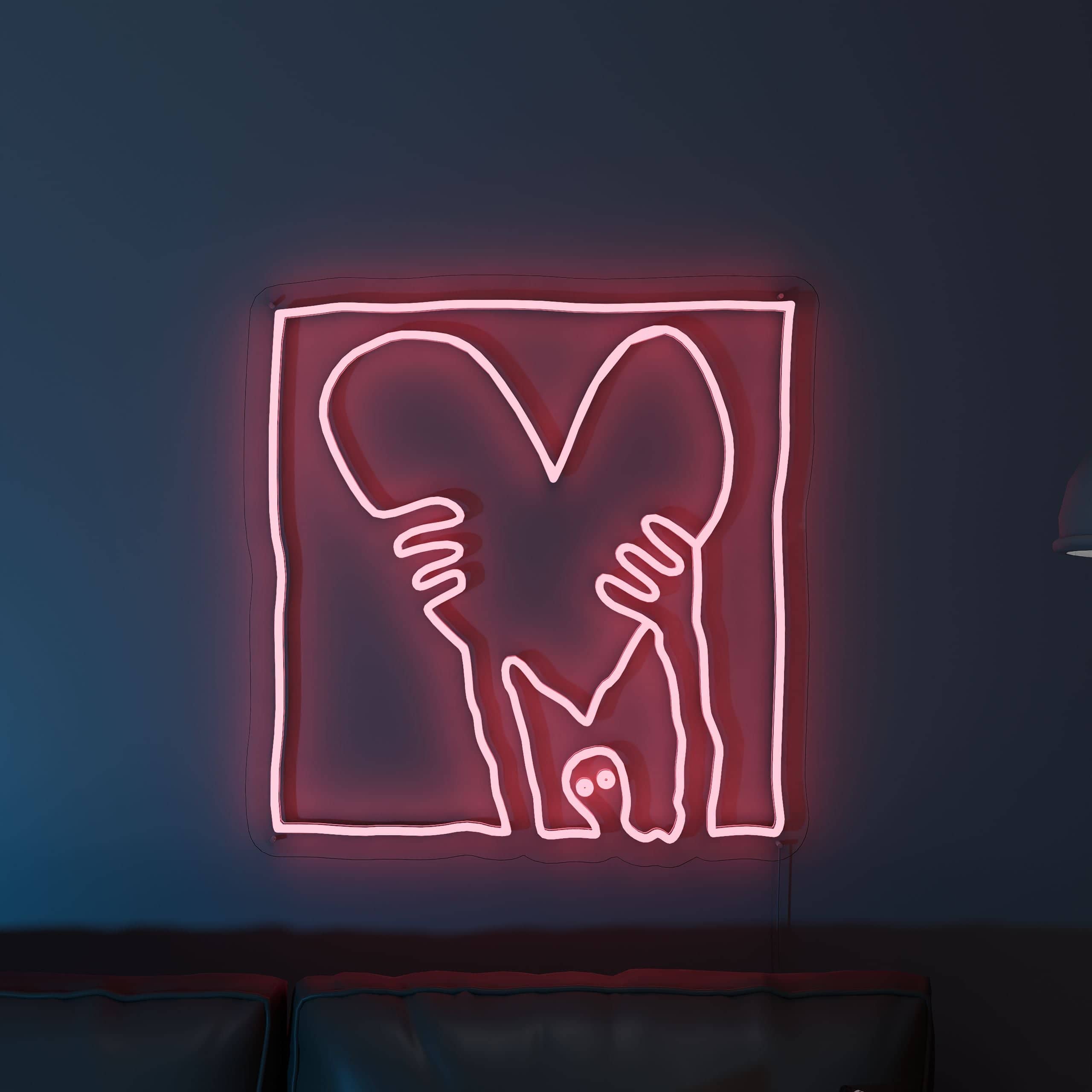Red neon sign adds romantic glow to interiors