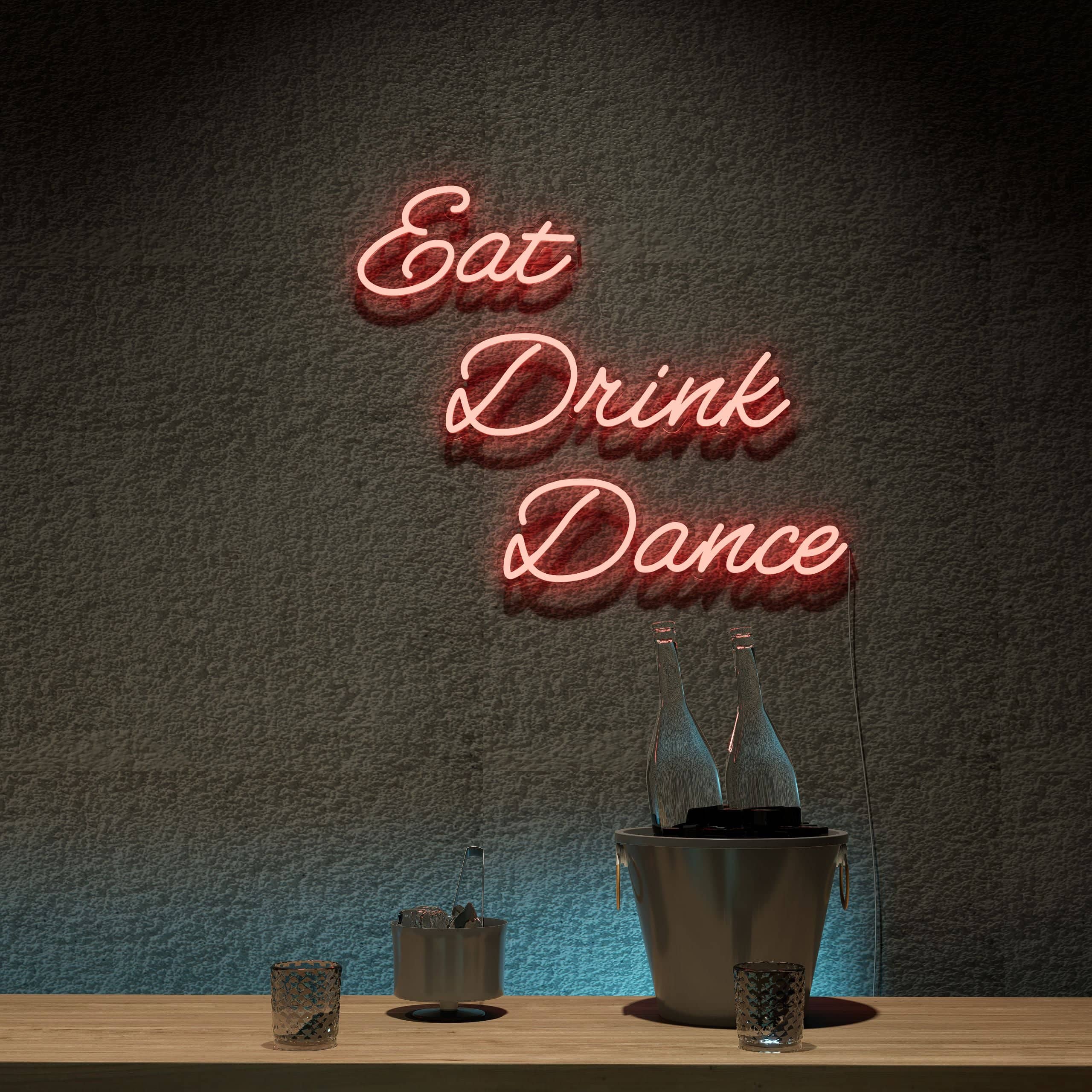 Good People Drink Good Beer bar neon sign glowing
