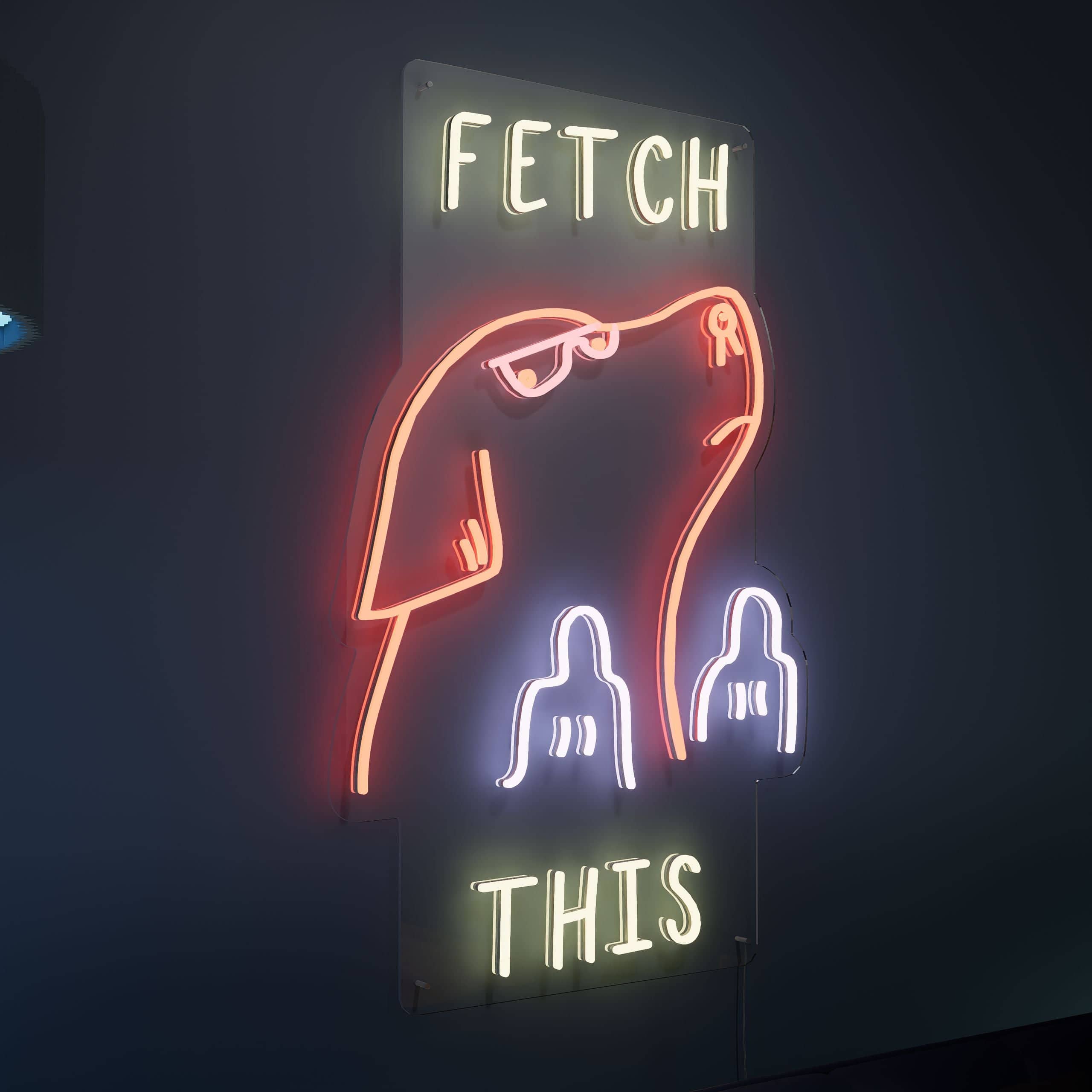 Dog neon sign brightens fast food shop ambiance