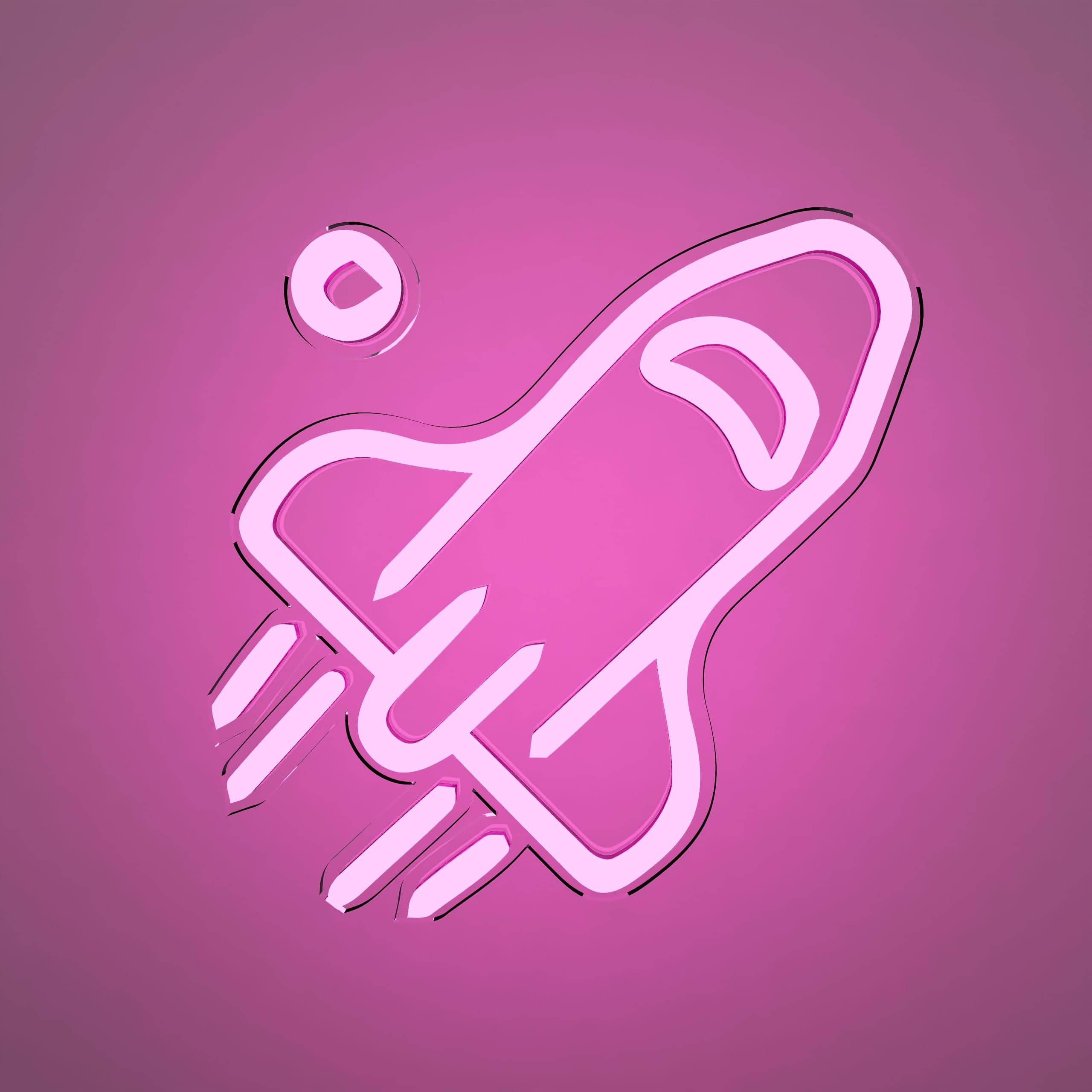 Kids Neon Signs Rocket adding a whimsical touch to play areas