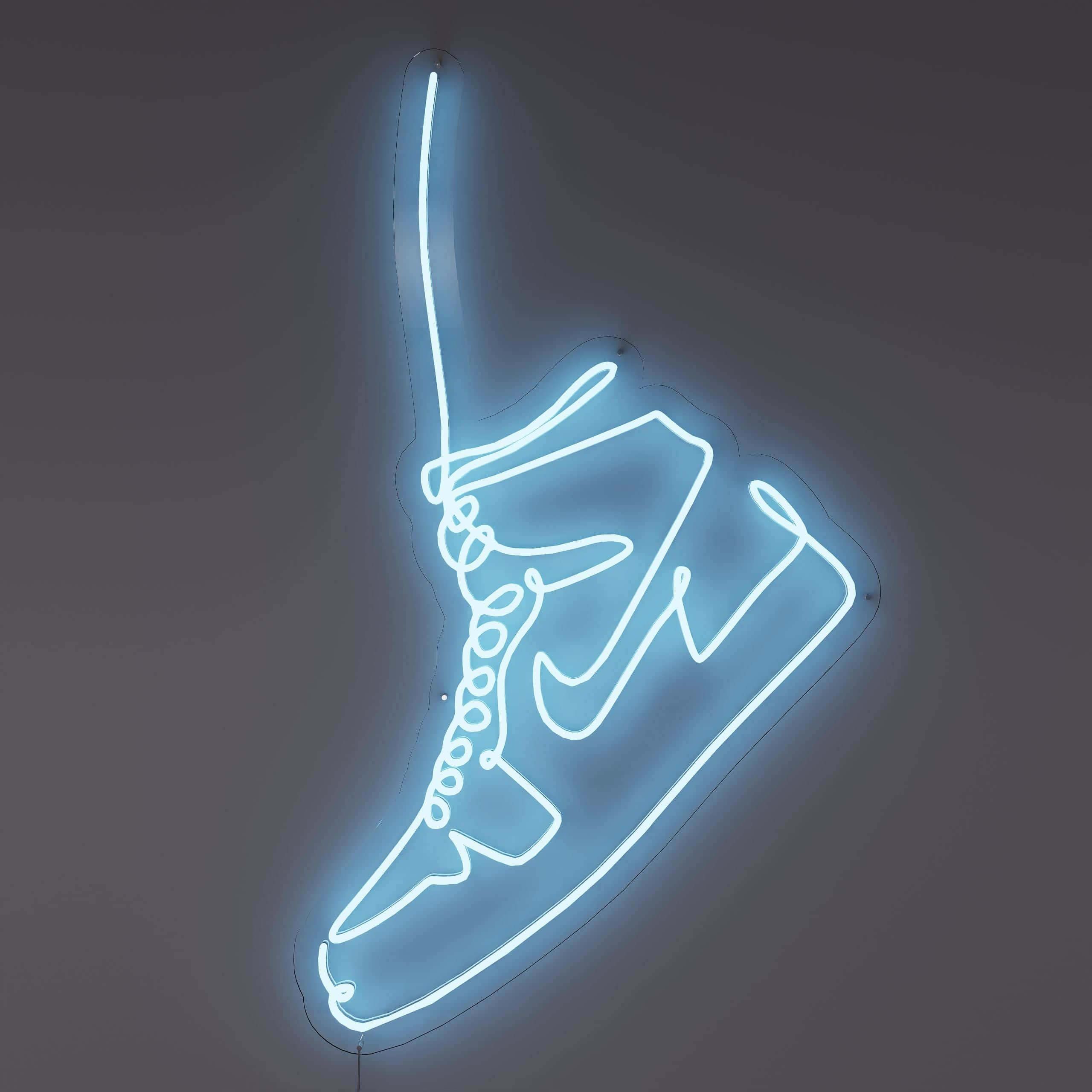 Flying Air Force sign glows in modern gym room