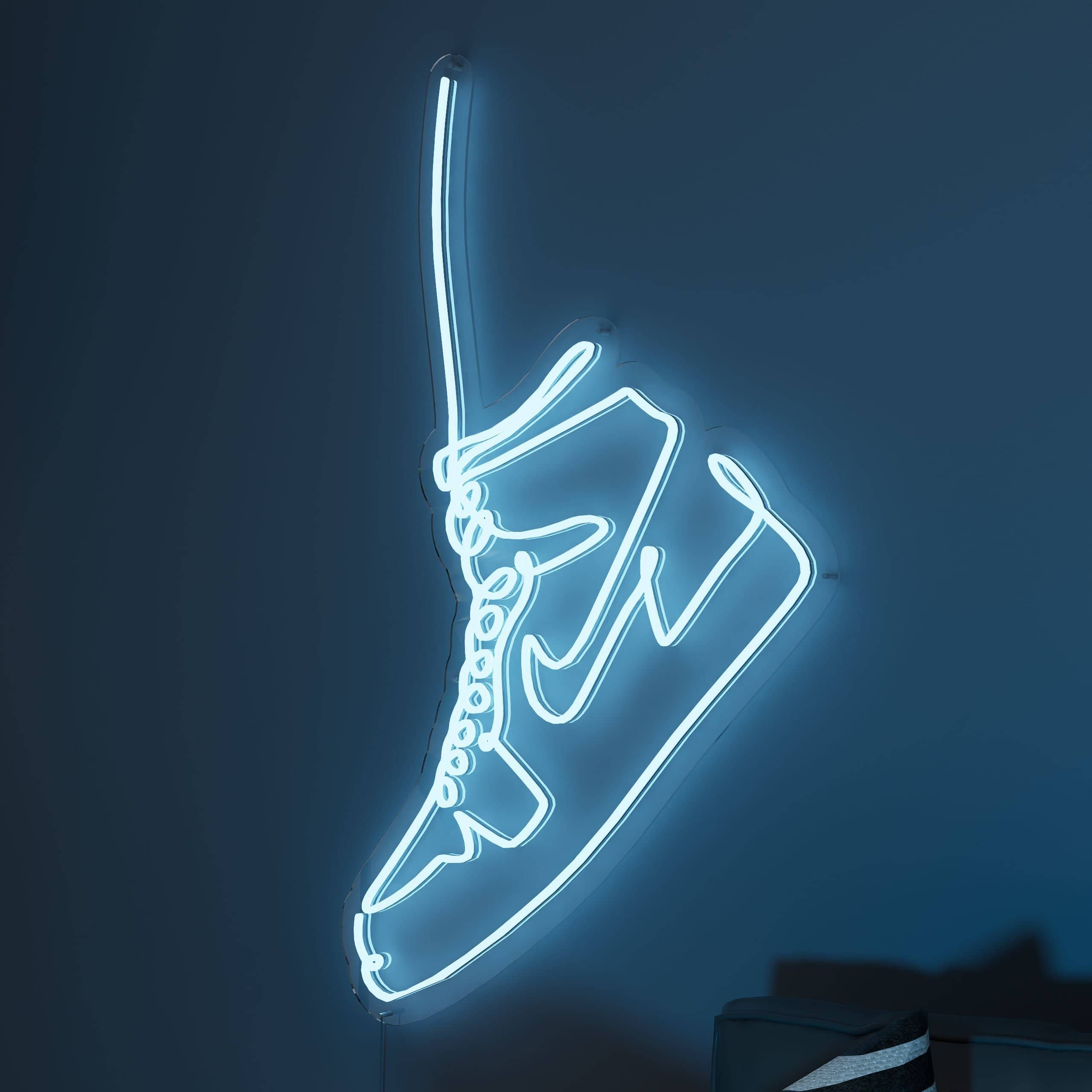 Energizing nike neon sign above gym equipment