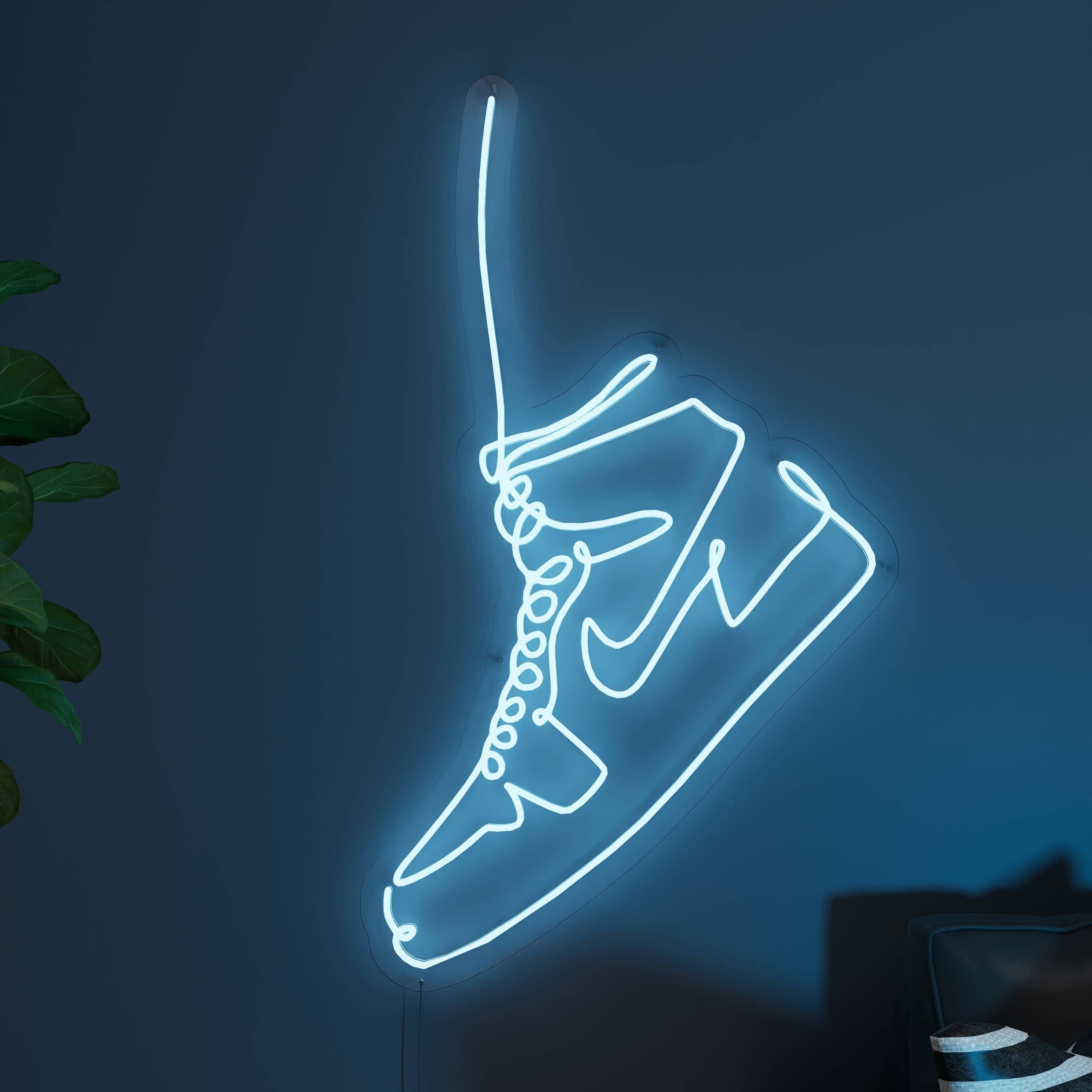 Illuminated Flying Air Force sign, gym's focal point