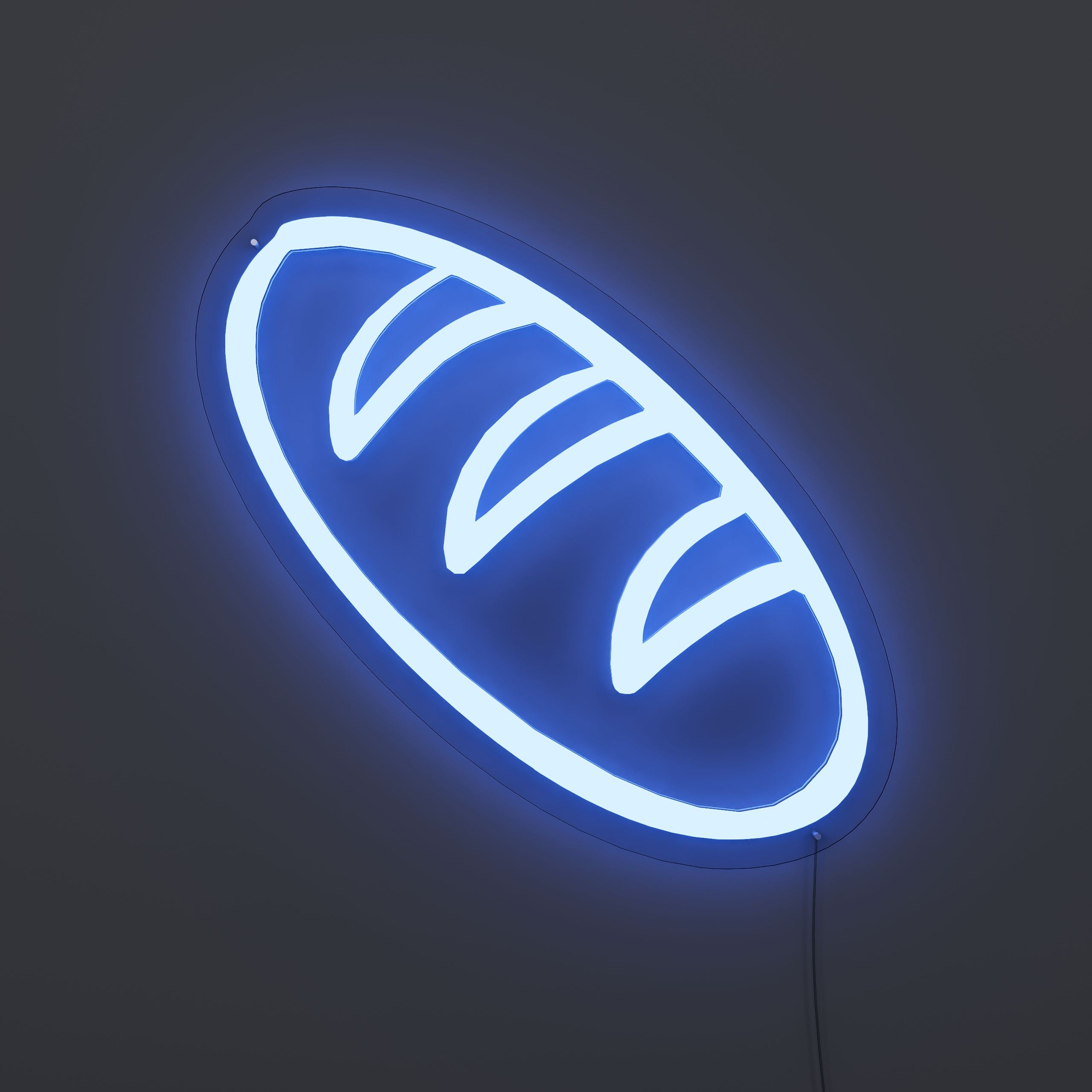 Bread Restaurant Sign in Neon Blue