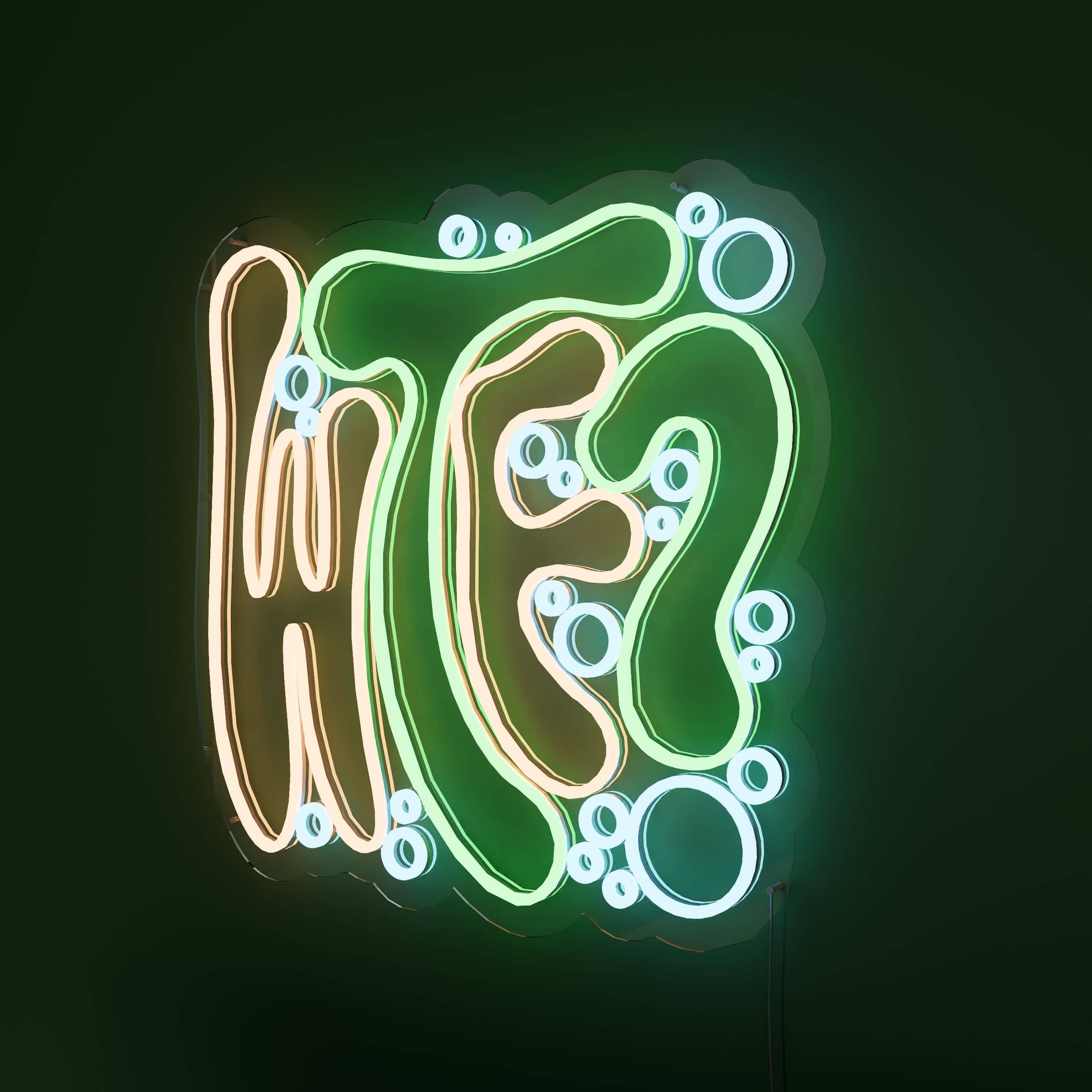 Colorful neon sign illuminates workout spaces