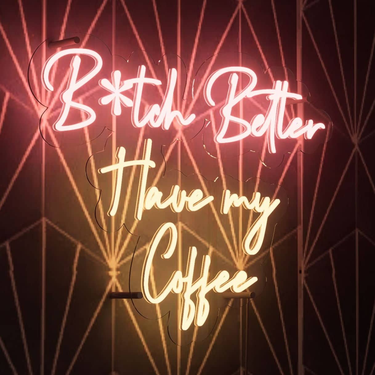 Bold neon coffee sign perfect for modern bedrooms
