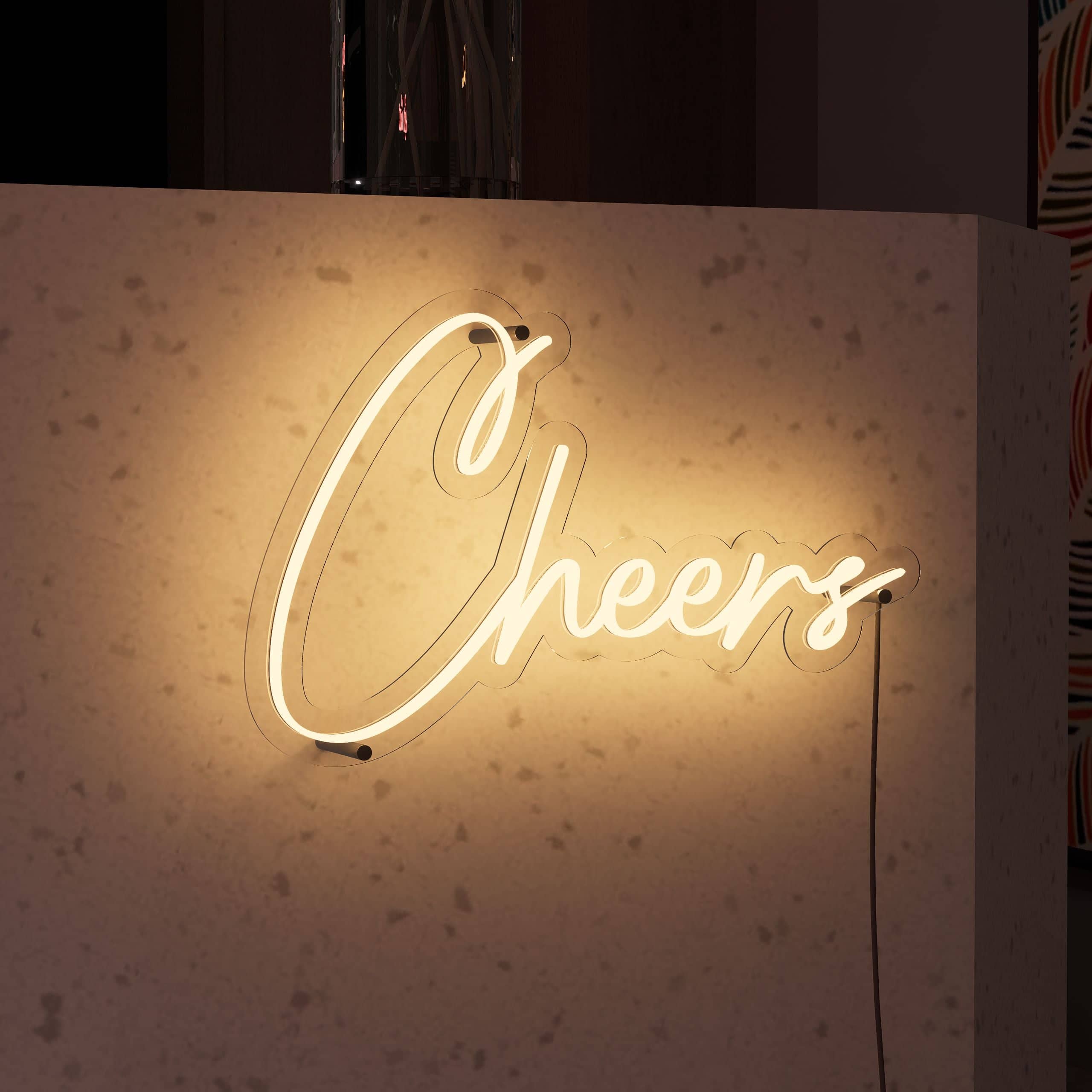 Cheers bedroom neon sign adds a joyful touch
