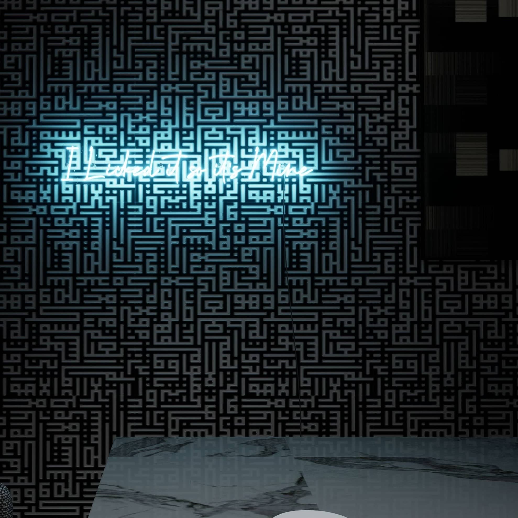 Red neon sign aesthetic from I Licked It so It's Mine, ideal for vibrant interiors