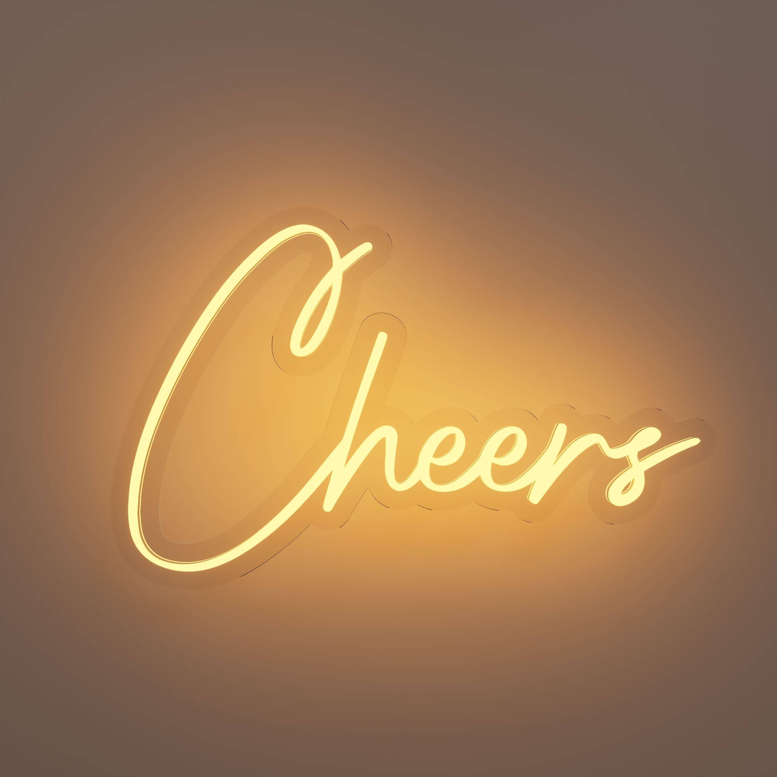 Bright Cheers sign enhances kitchen decor