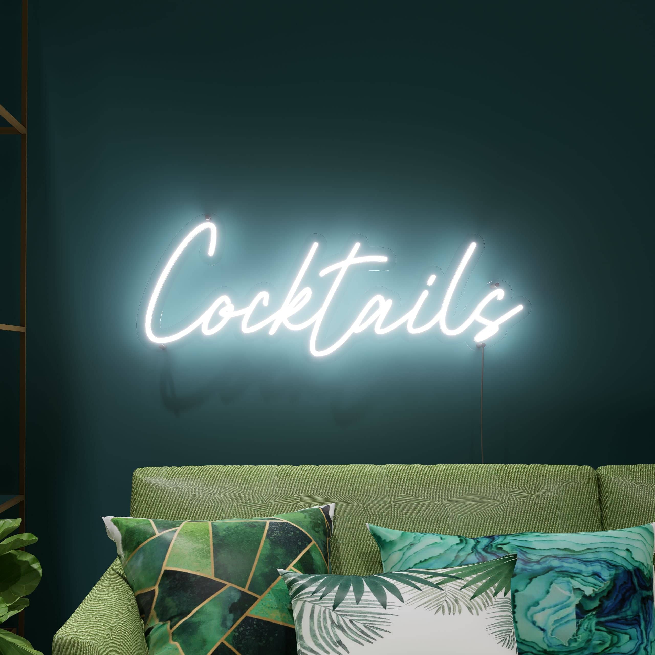 Cocktails bedroom neon sign adds a stylish glow