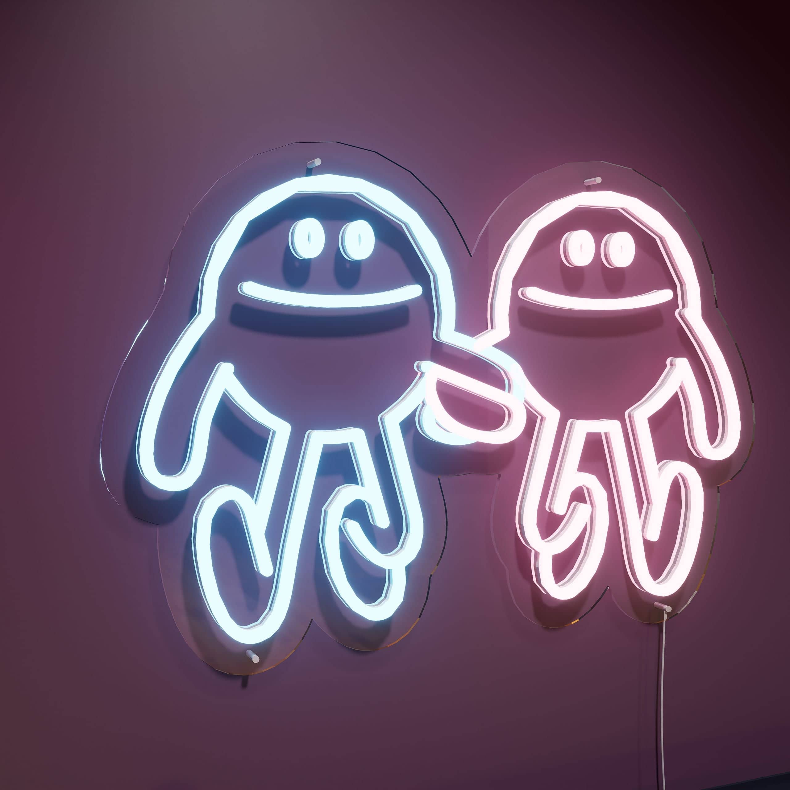 Hands with Me neon sign brings humor to rooms