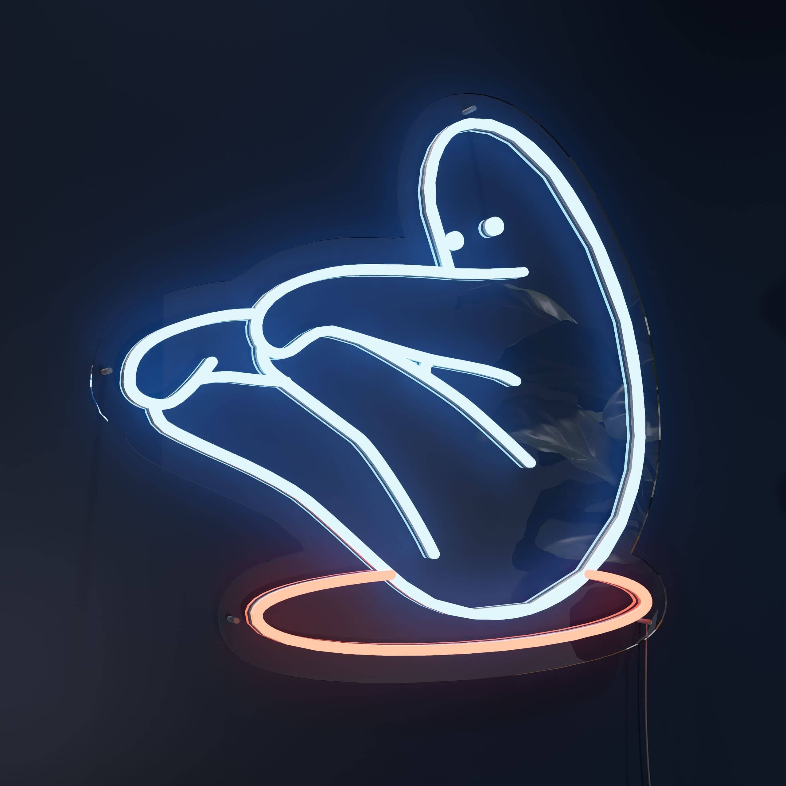 Gym neon sign glows in stylish living room