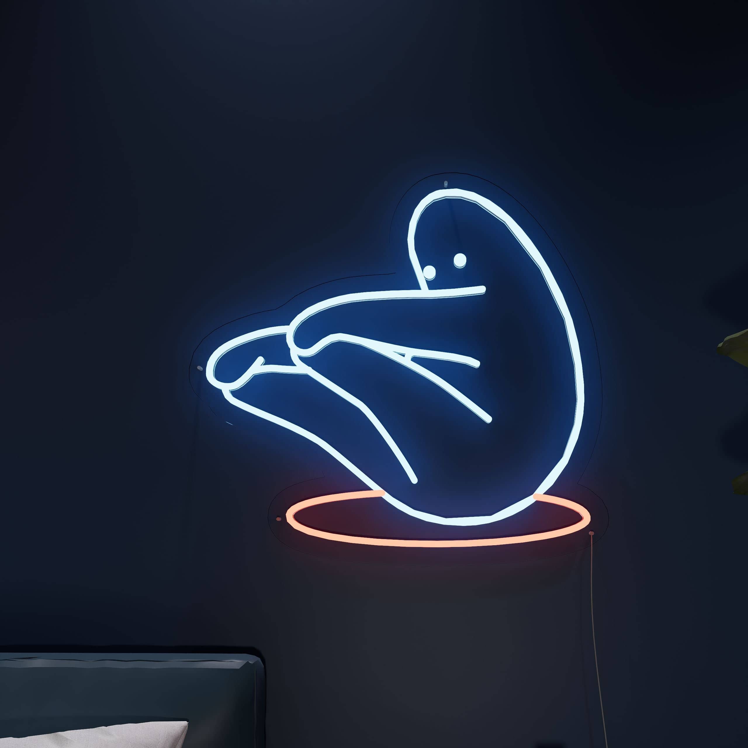 Motivational gym quote shines in neon lights