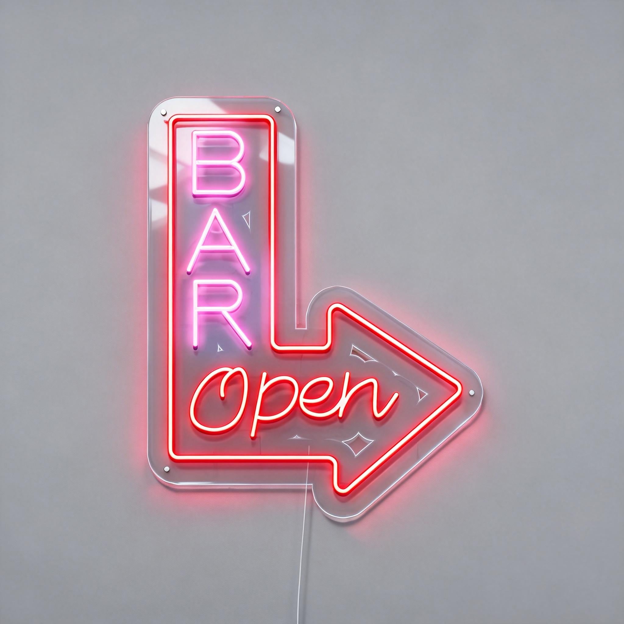 Bar Open Arrow Neon Sign