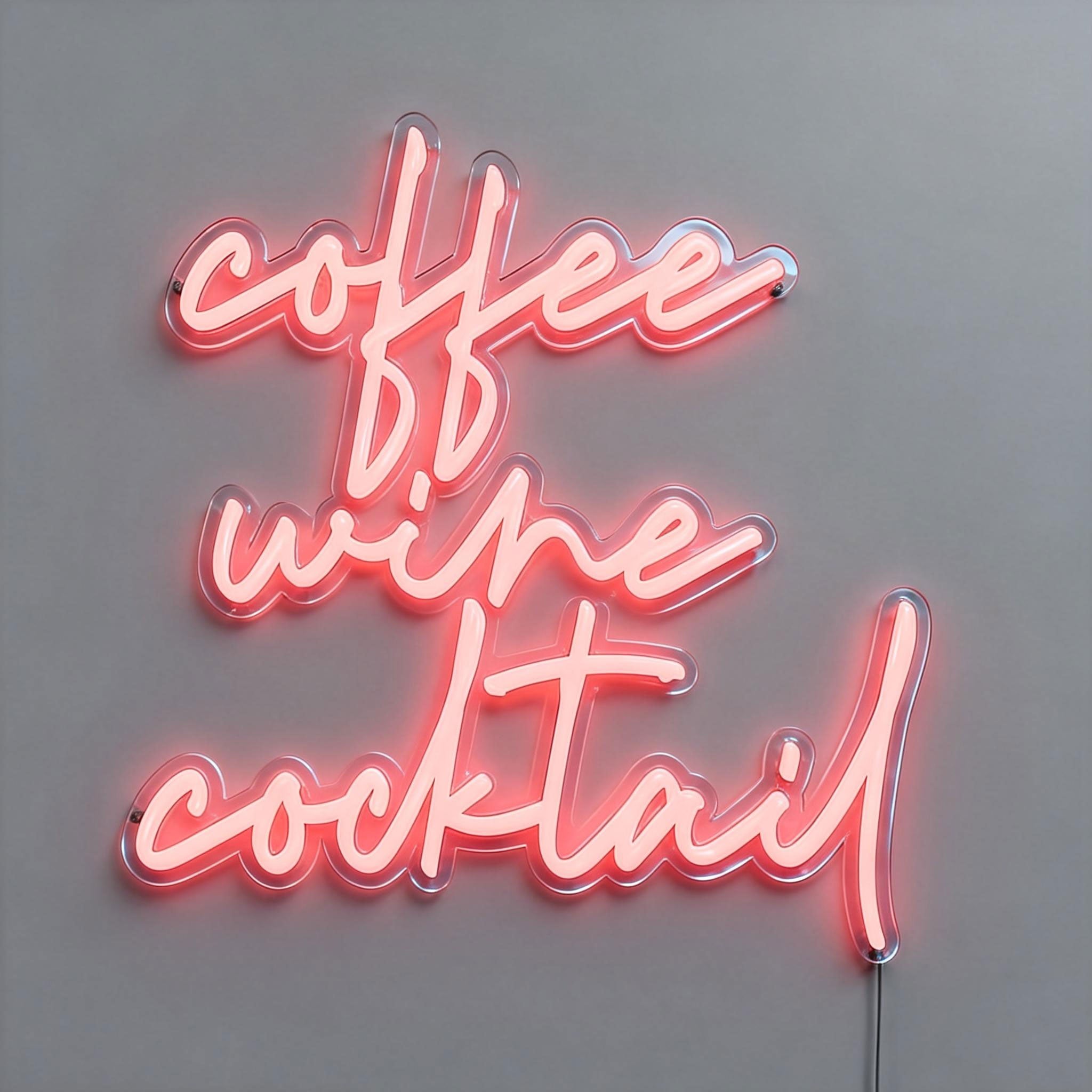 Coffee Wine Cocktail Neon Beer Sign