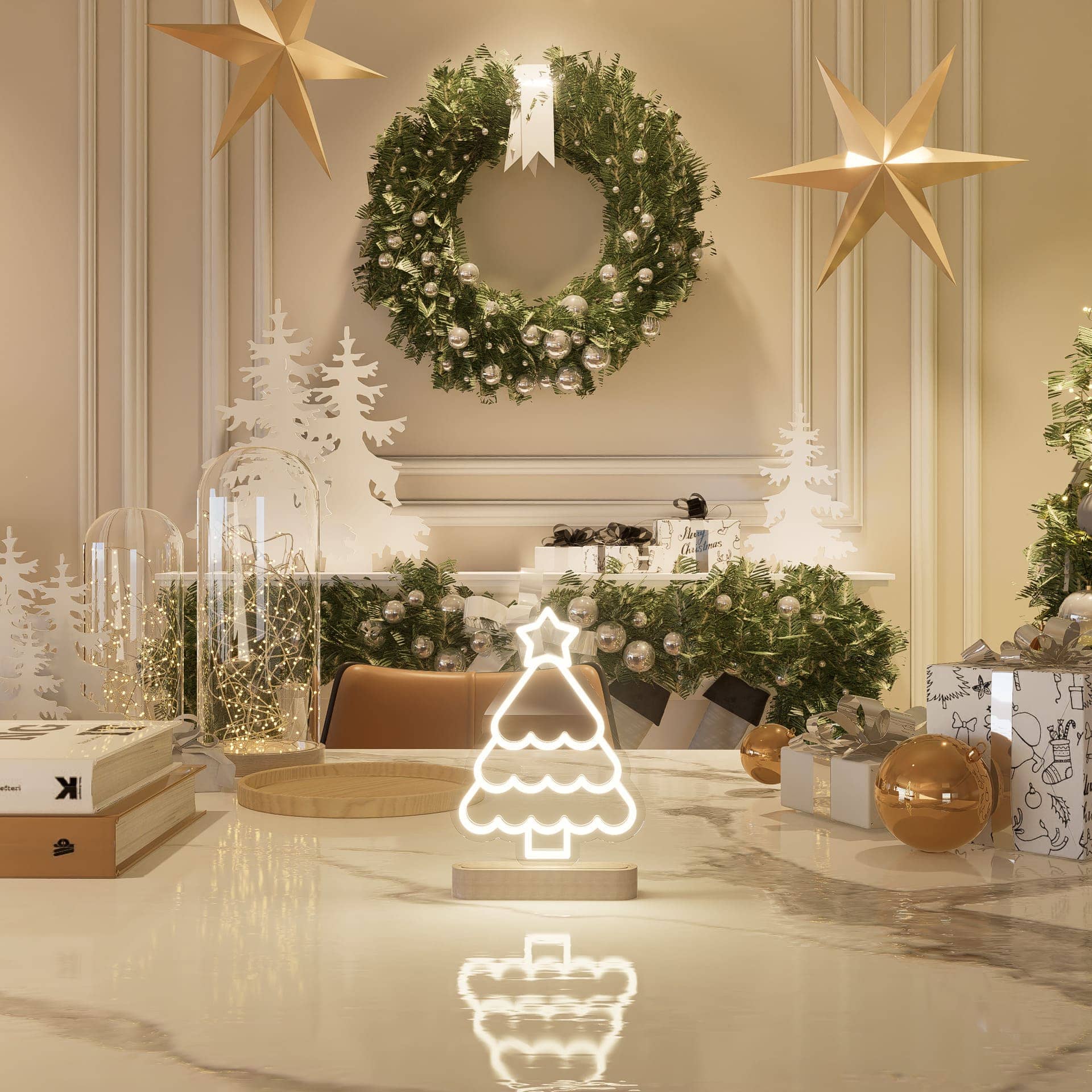 Christmas Tree Table Neon Sign