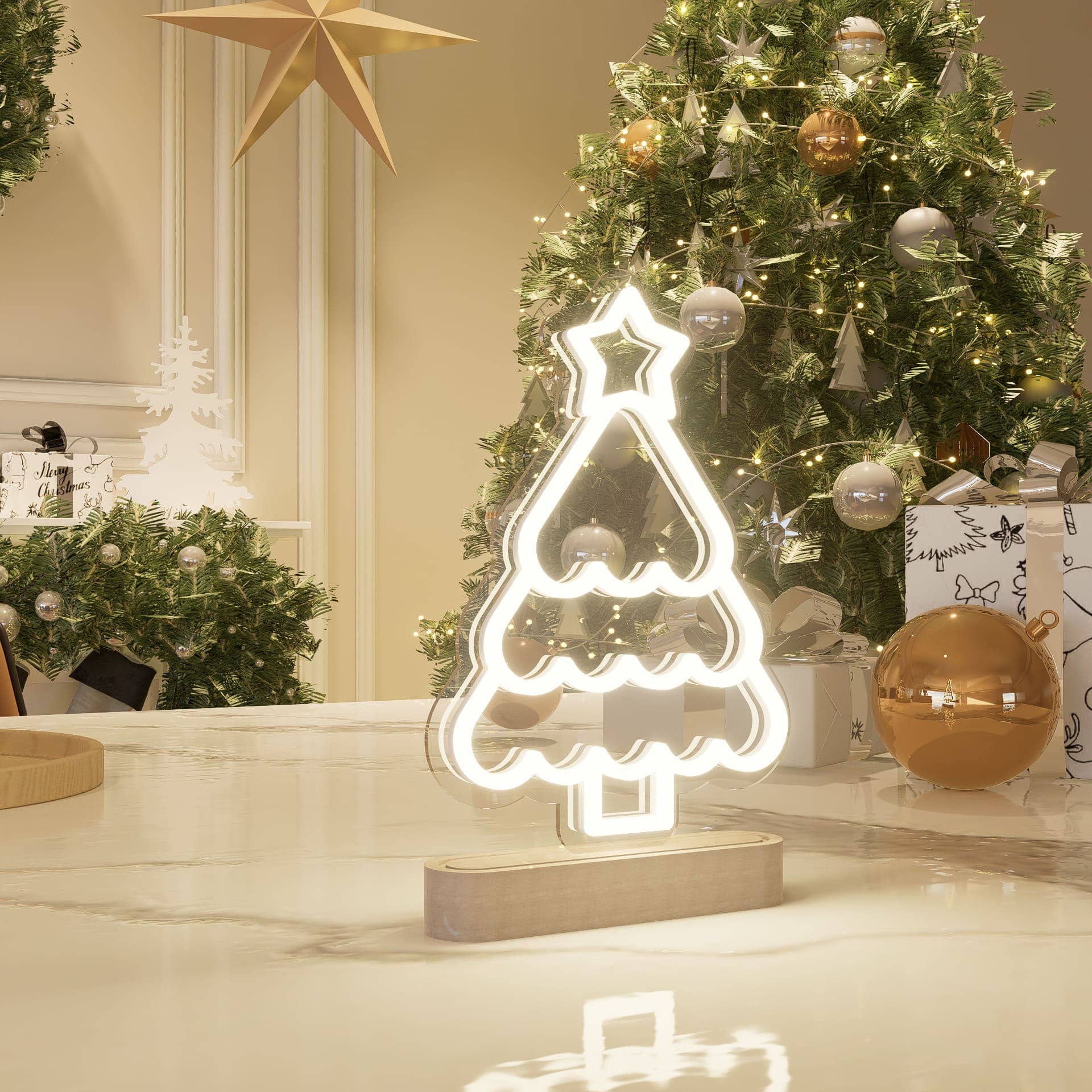 Christmas Tree Table Neon Sign
