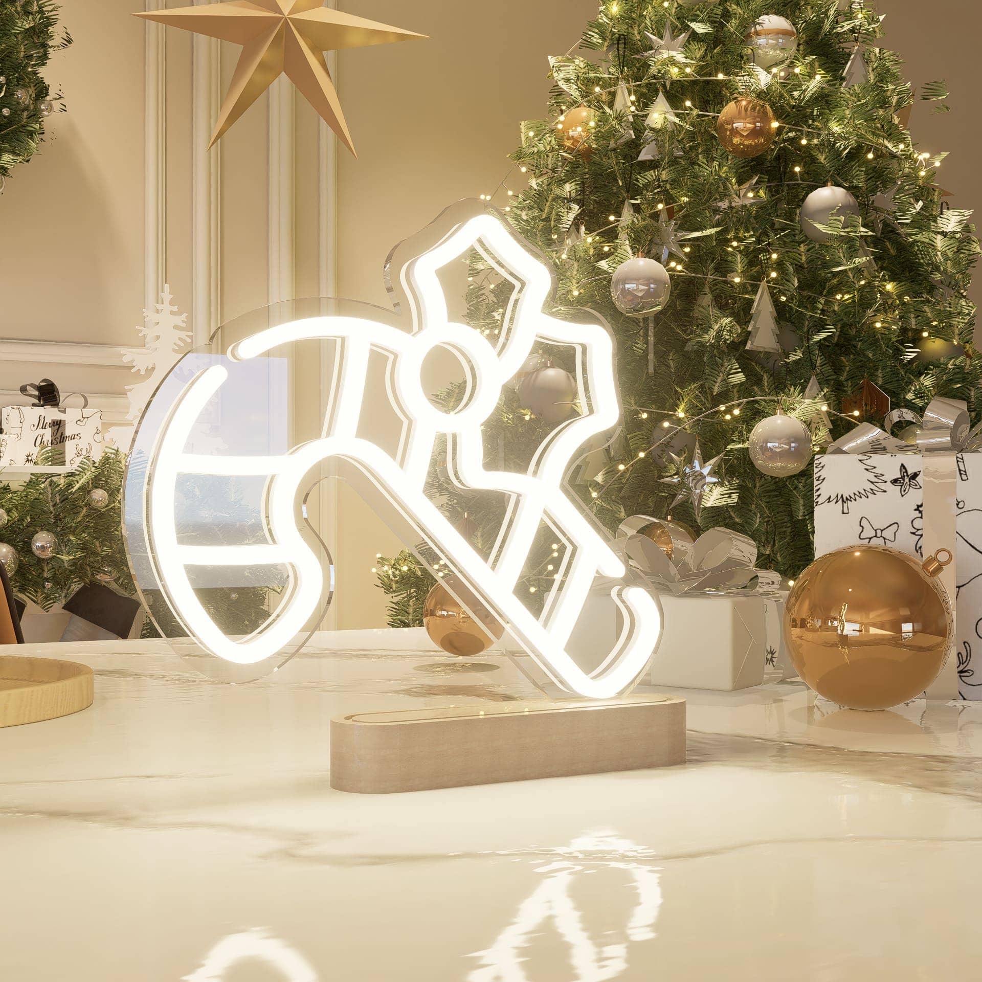 Merry Christmas Candy Cane Neon Sign