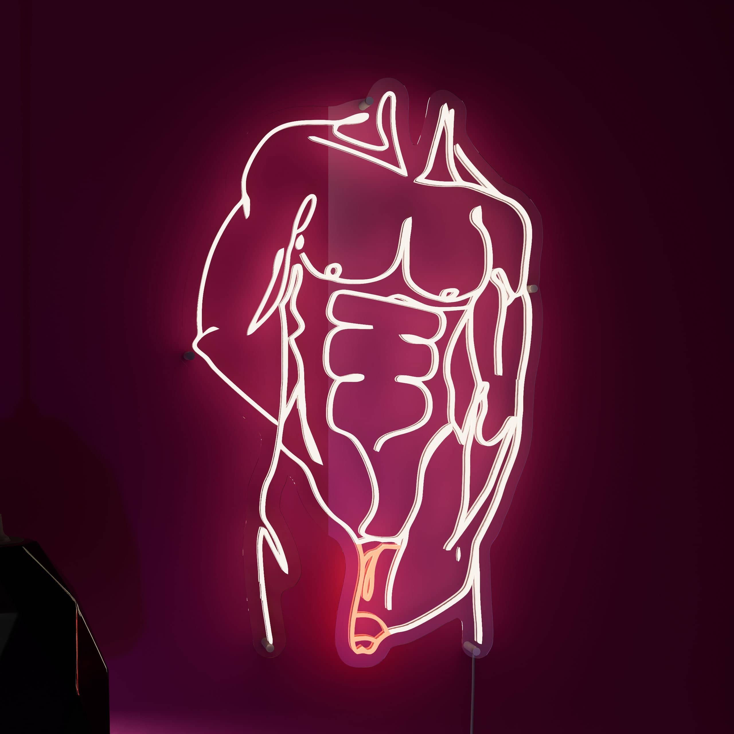 powerful-display-of-a-bare,-muscular-man-neon-sign-lite