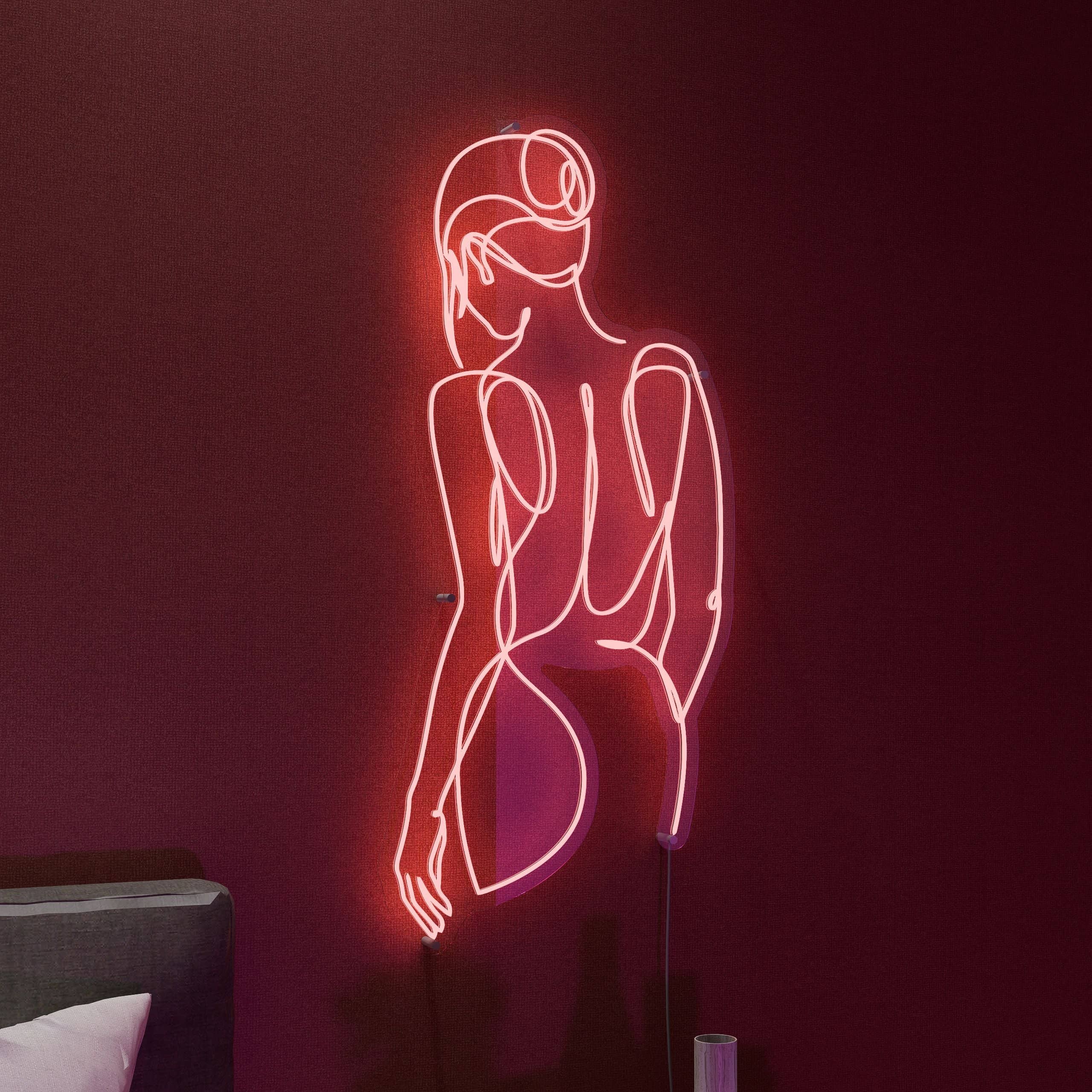 captivating-stance-of-a-female-led light sign