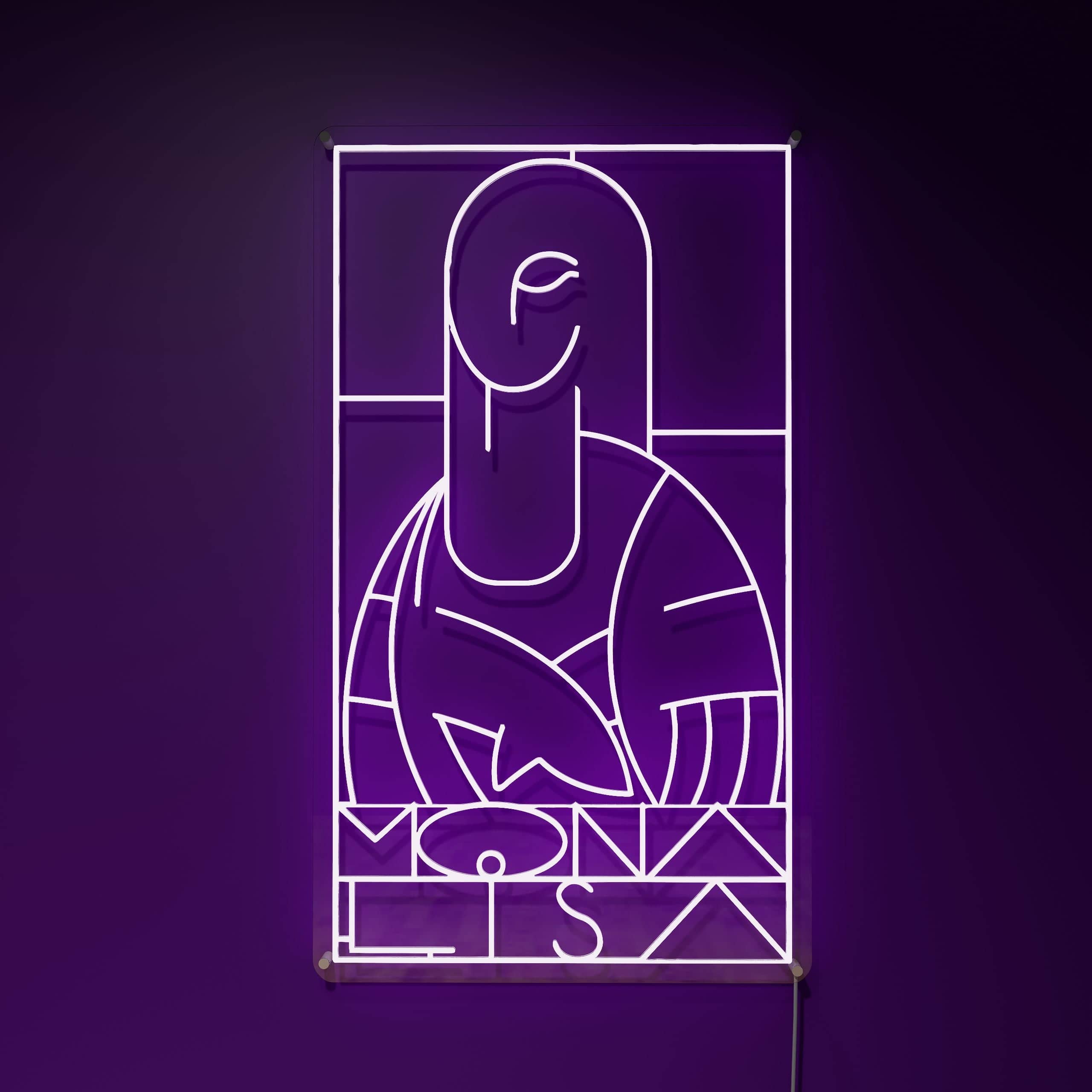 custom led neon signs-interpretation-of-the-iconic-mona-lisa-neon-sign-lite
