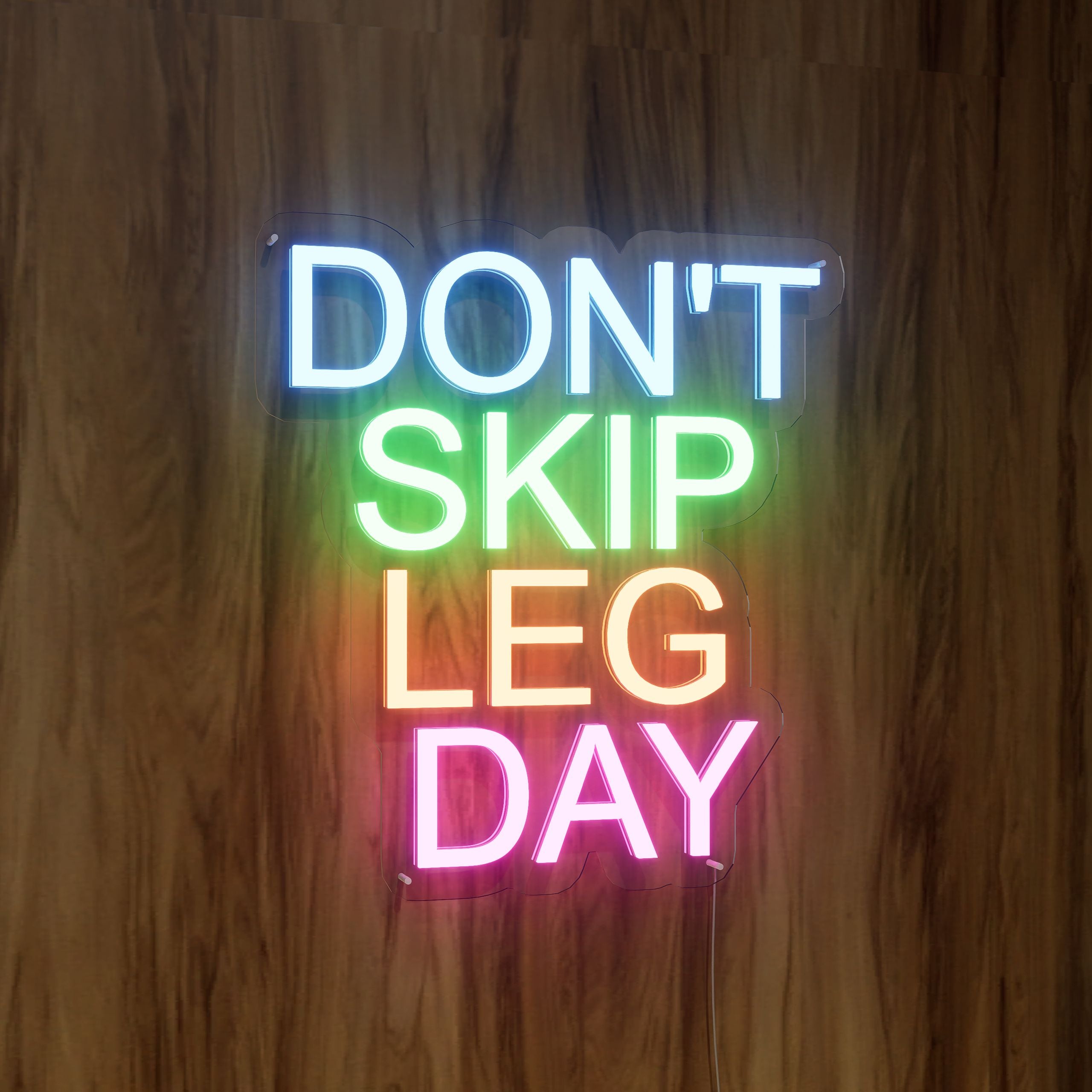 Don't Skip Leg Day Gym Neon Sign