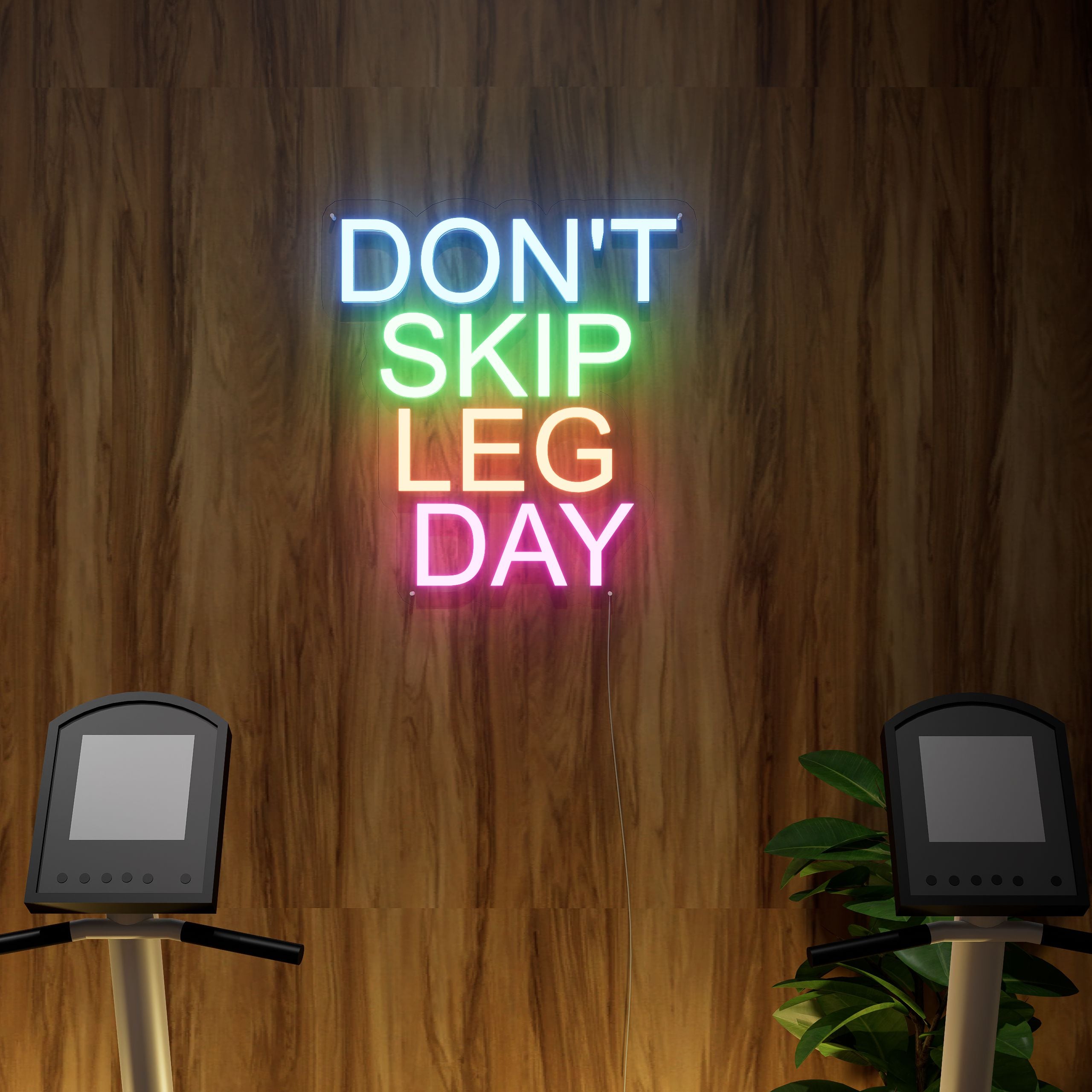 Don't Skip Leg Day Gym Neon Sign